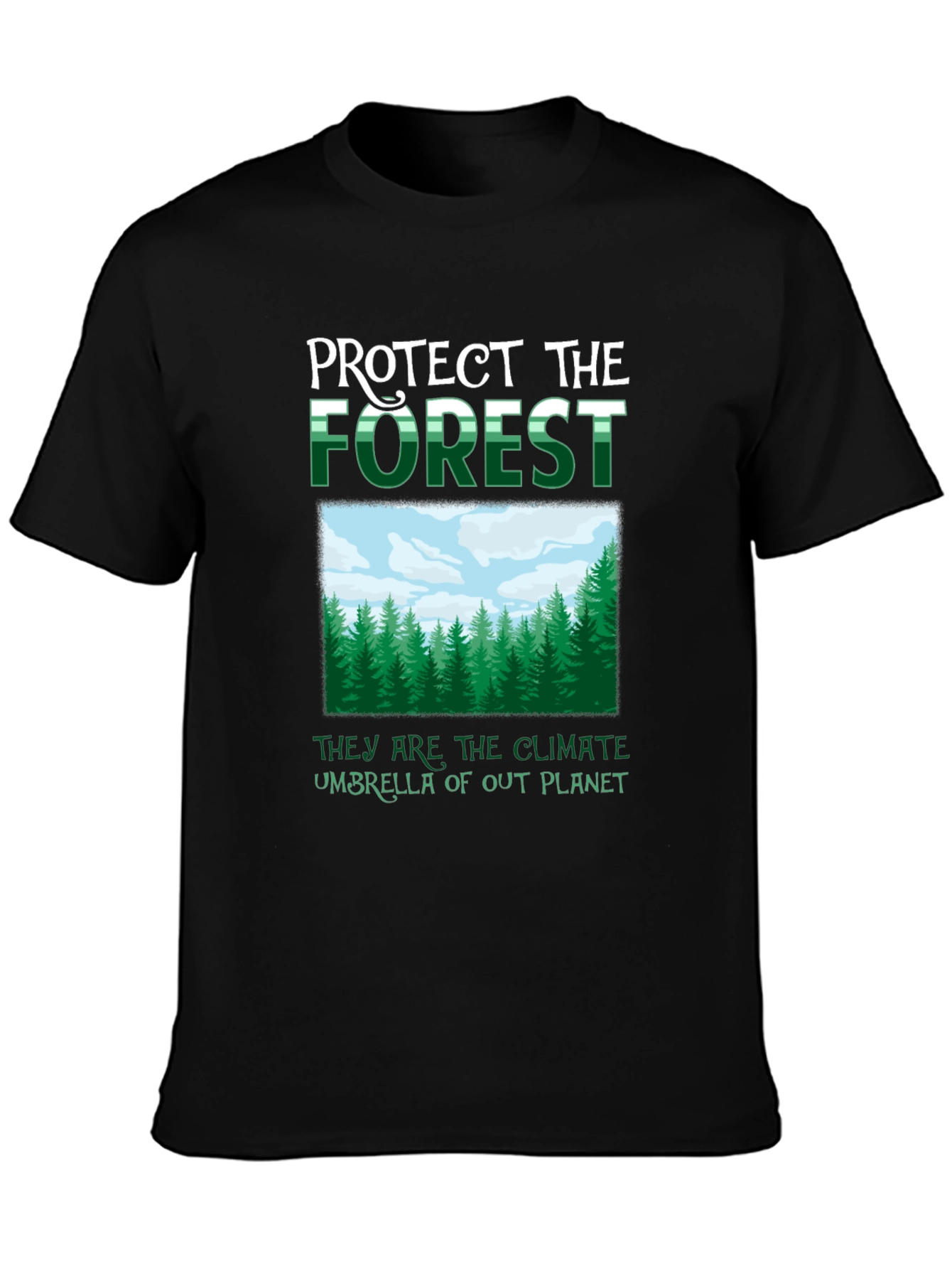 Protect The Forest Climate Umbrella Graphic Tee