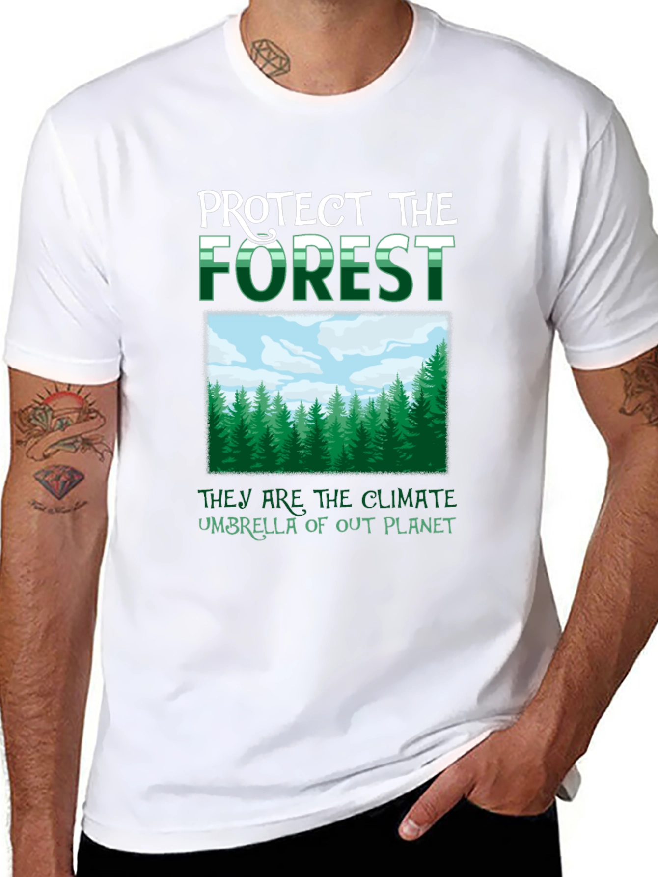 Protect The Forest Climate Umbrella Graphic Tee