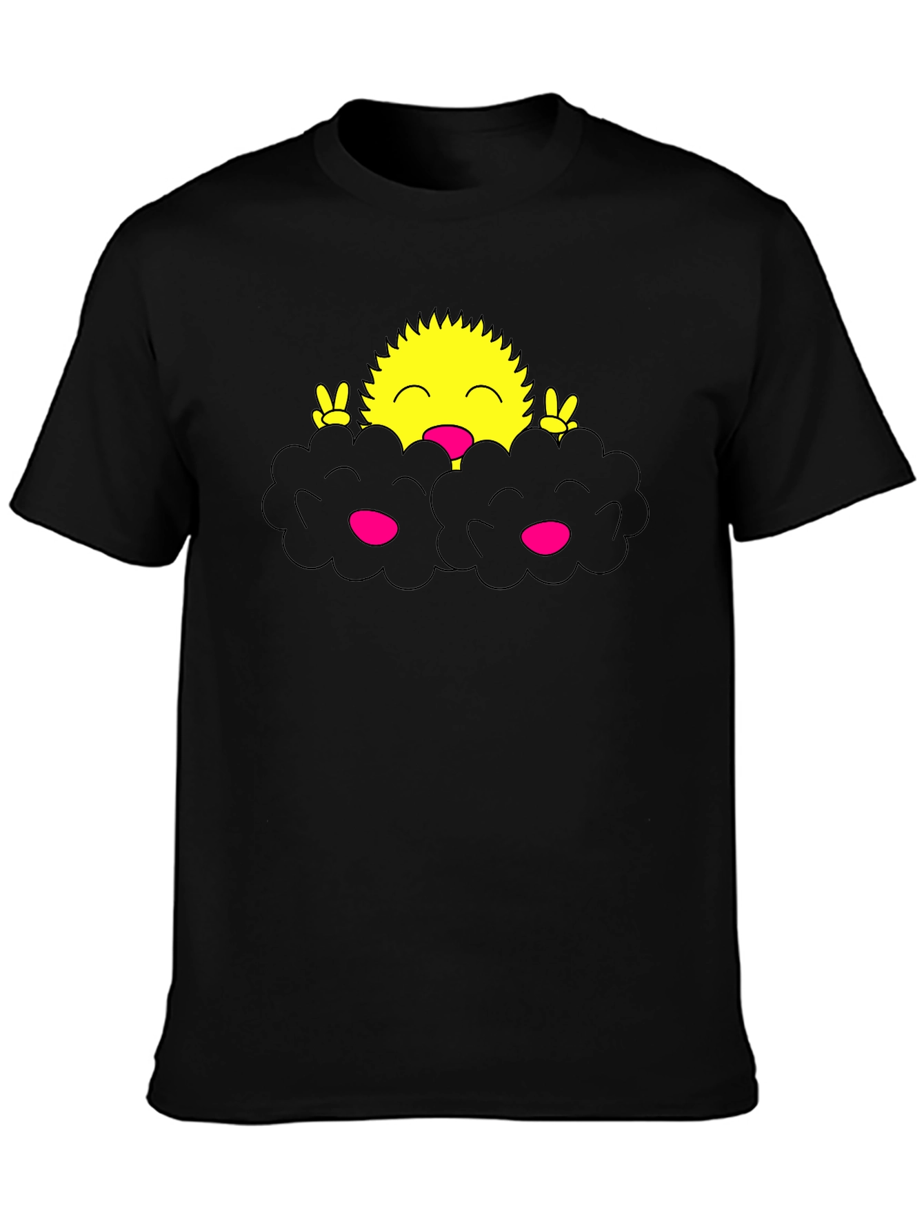 Smiling Sun Peeking From Clouds T-Shirt