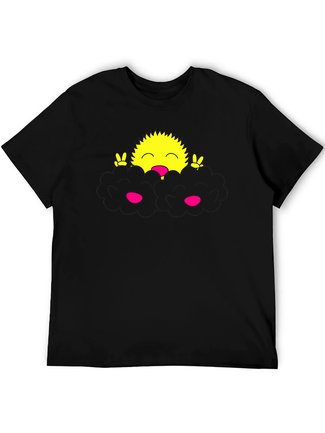 Smiling Sun Peeking From Clouds T-Shirt