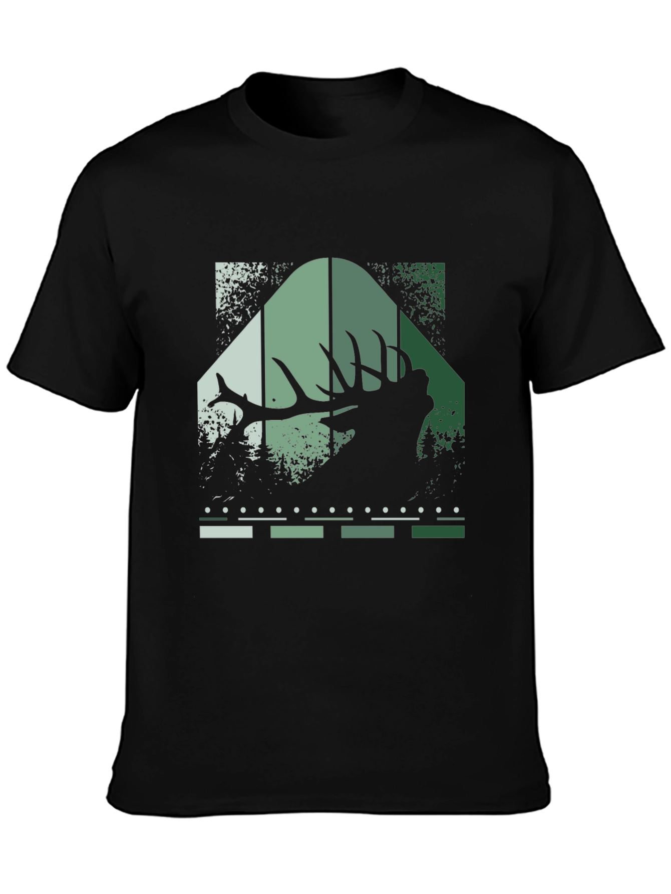Elk Silhouette Graphic Print Tee - Nature Inspired Style