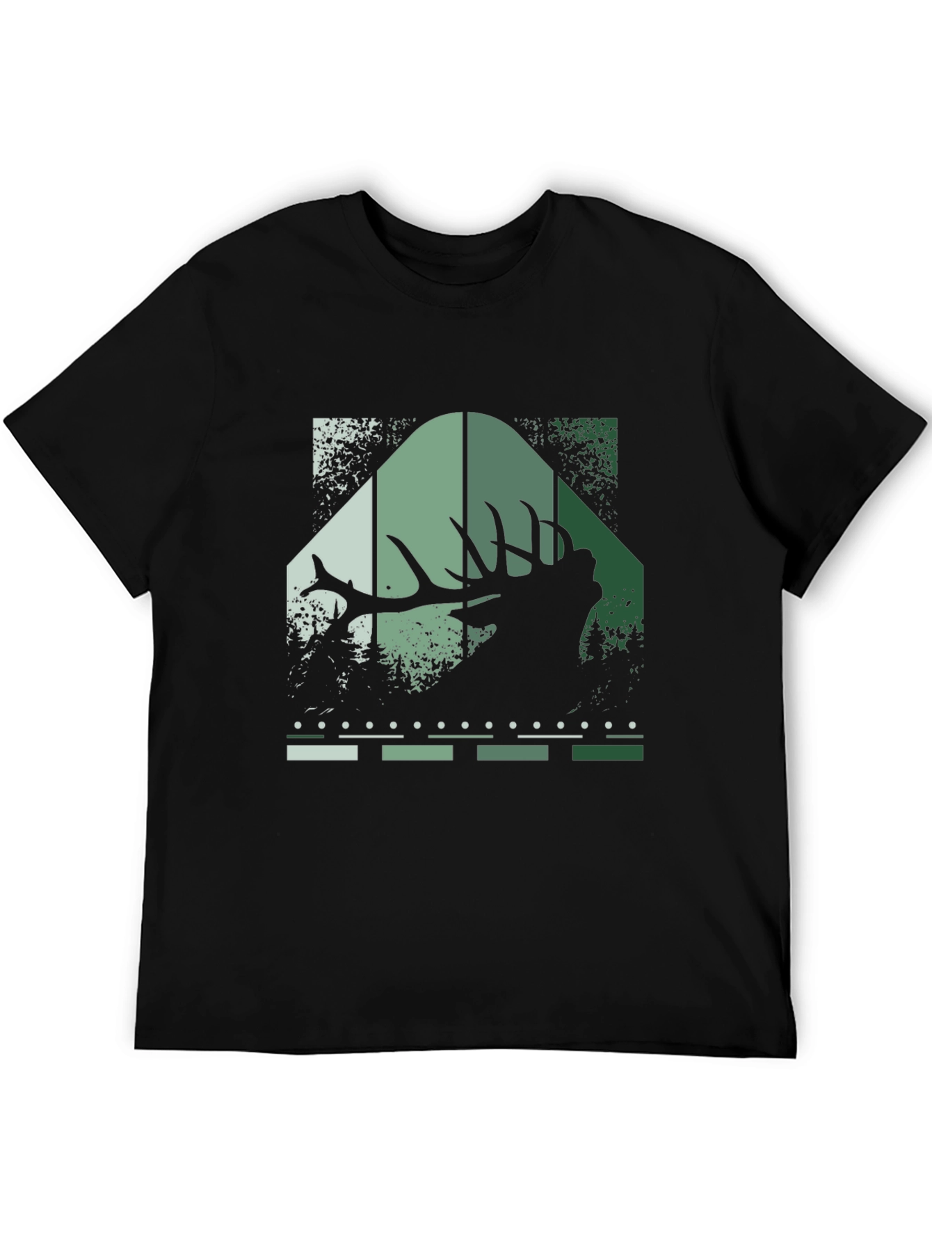 Elk Silhouette Graphic Print Tee - Nature Inspired Style