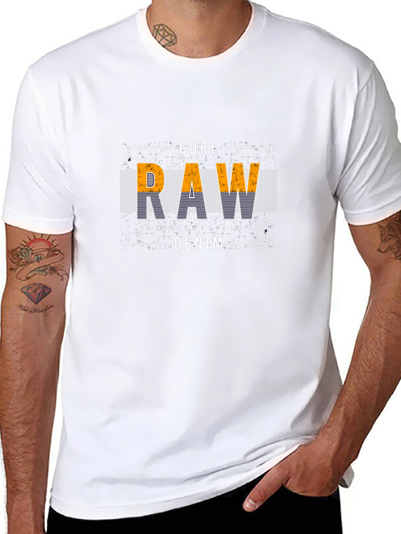 Core Raw Denim Graphic T-Shirt