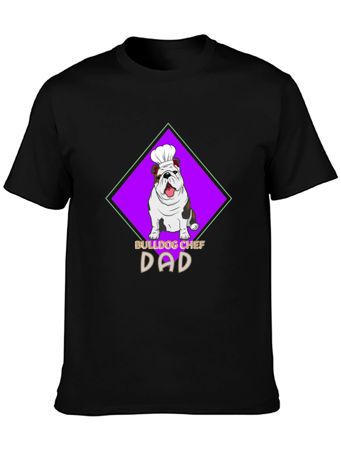 Bulldog Chef Dad Black T-Shirt