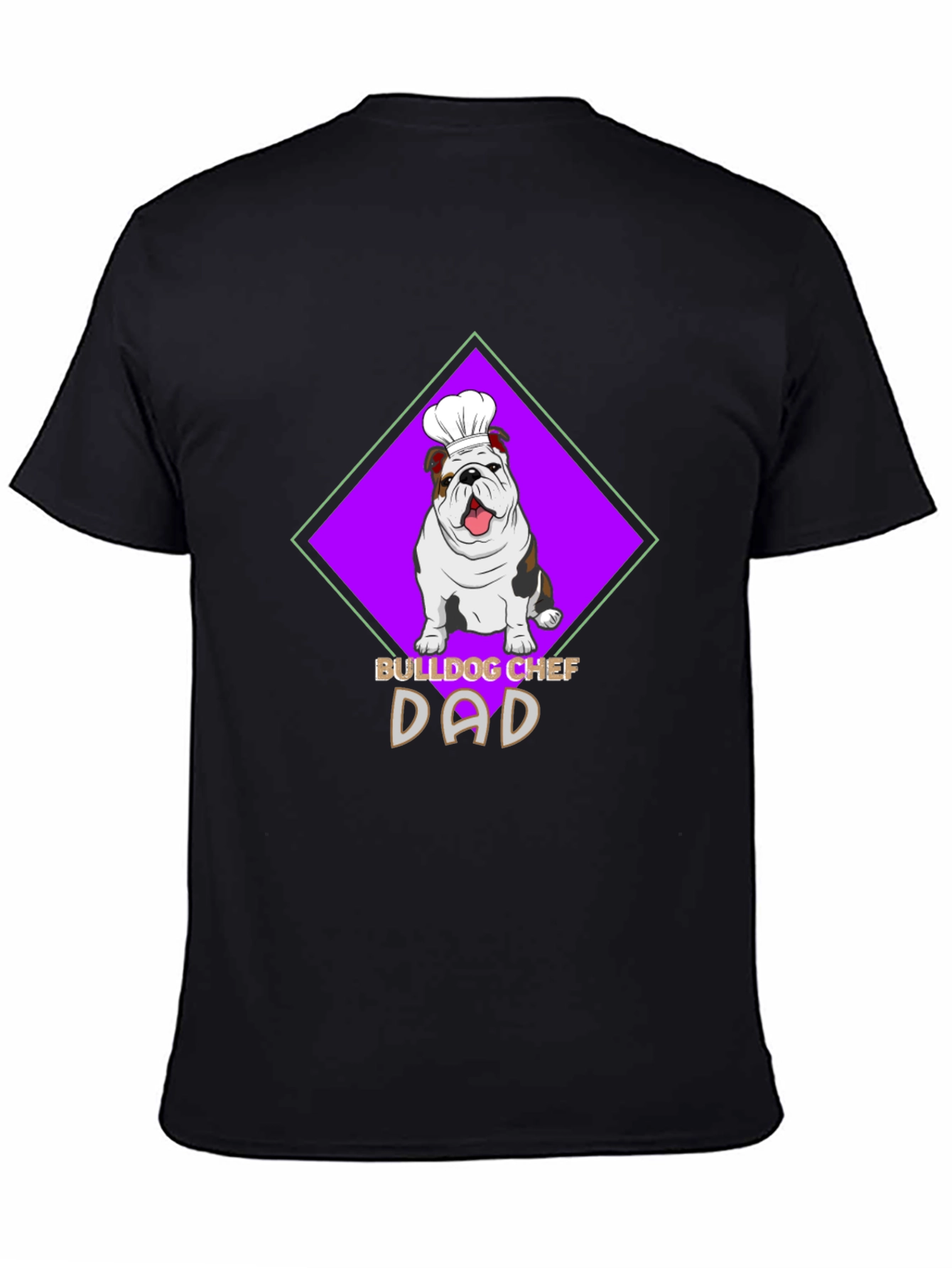 Bulldog Chef Dad Black T-Shirt