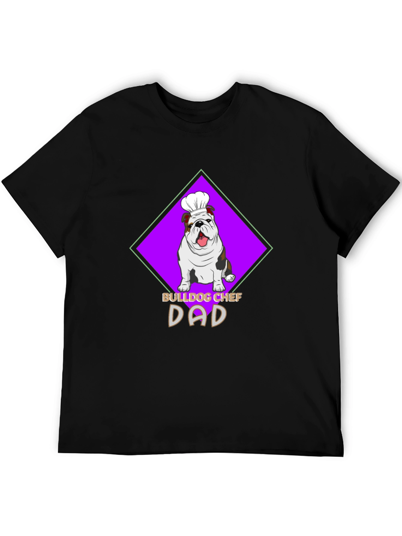 Bulldog Chef Dad Black T-Shirt