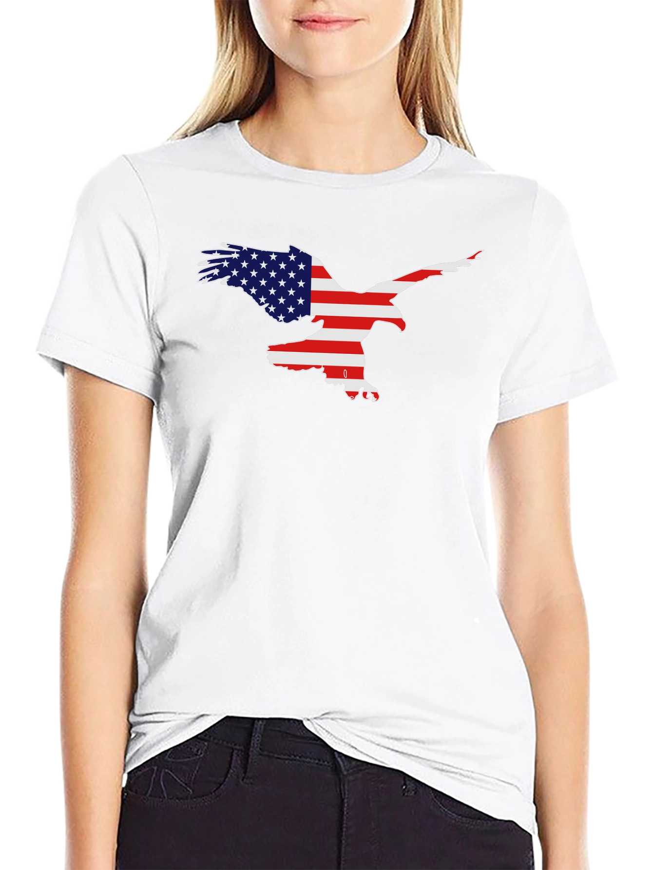 American Flag Eagle Graphic T-Shirt