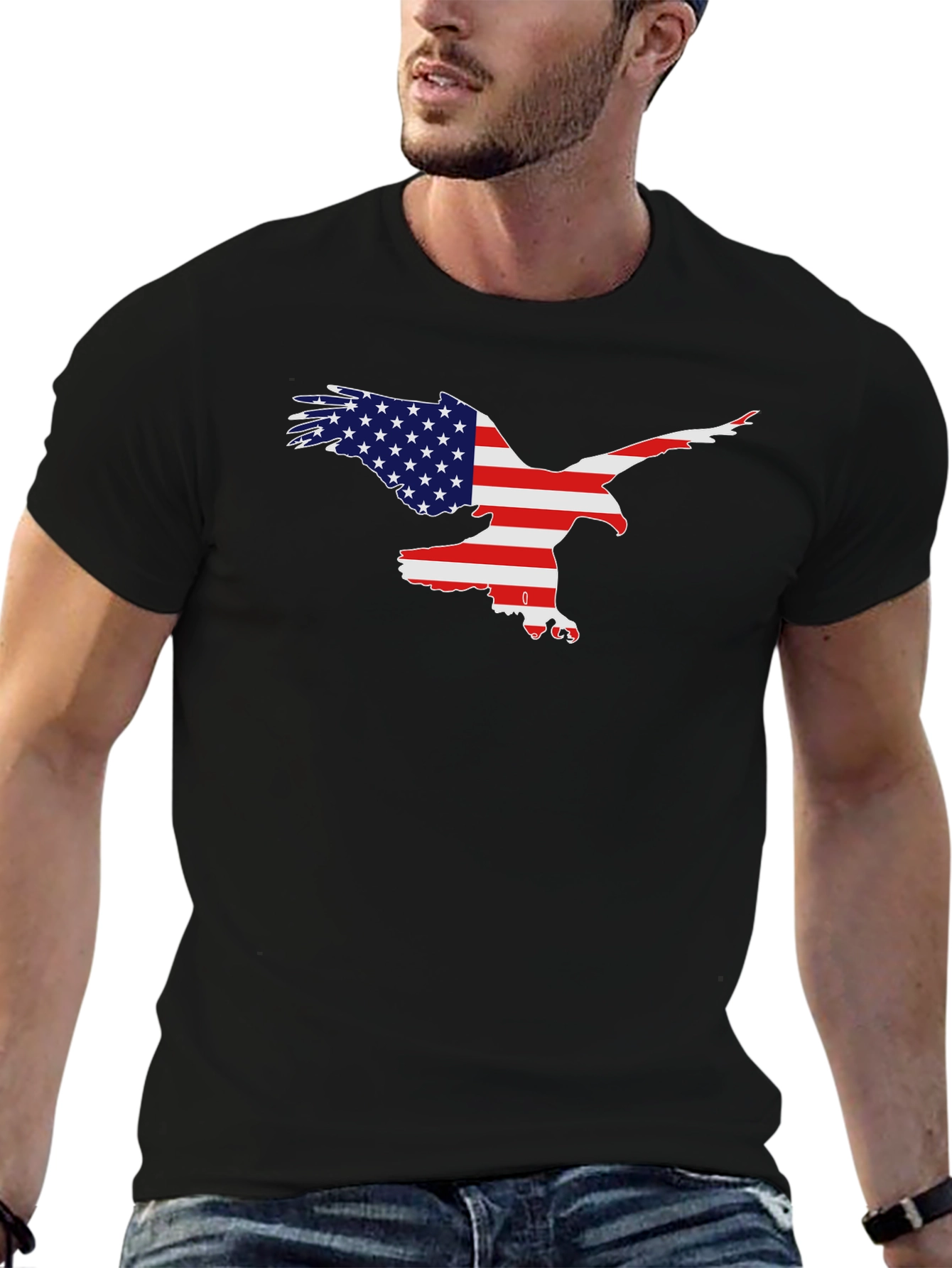 American Flag Eagle Graphic T-Shirt
