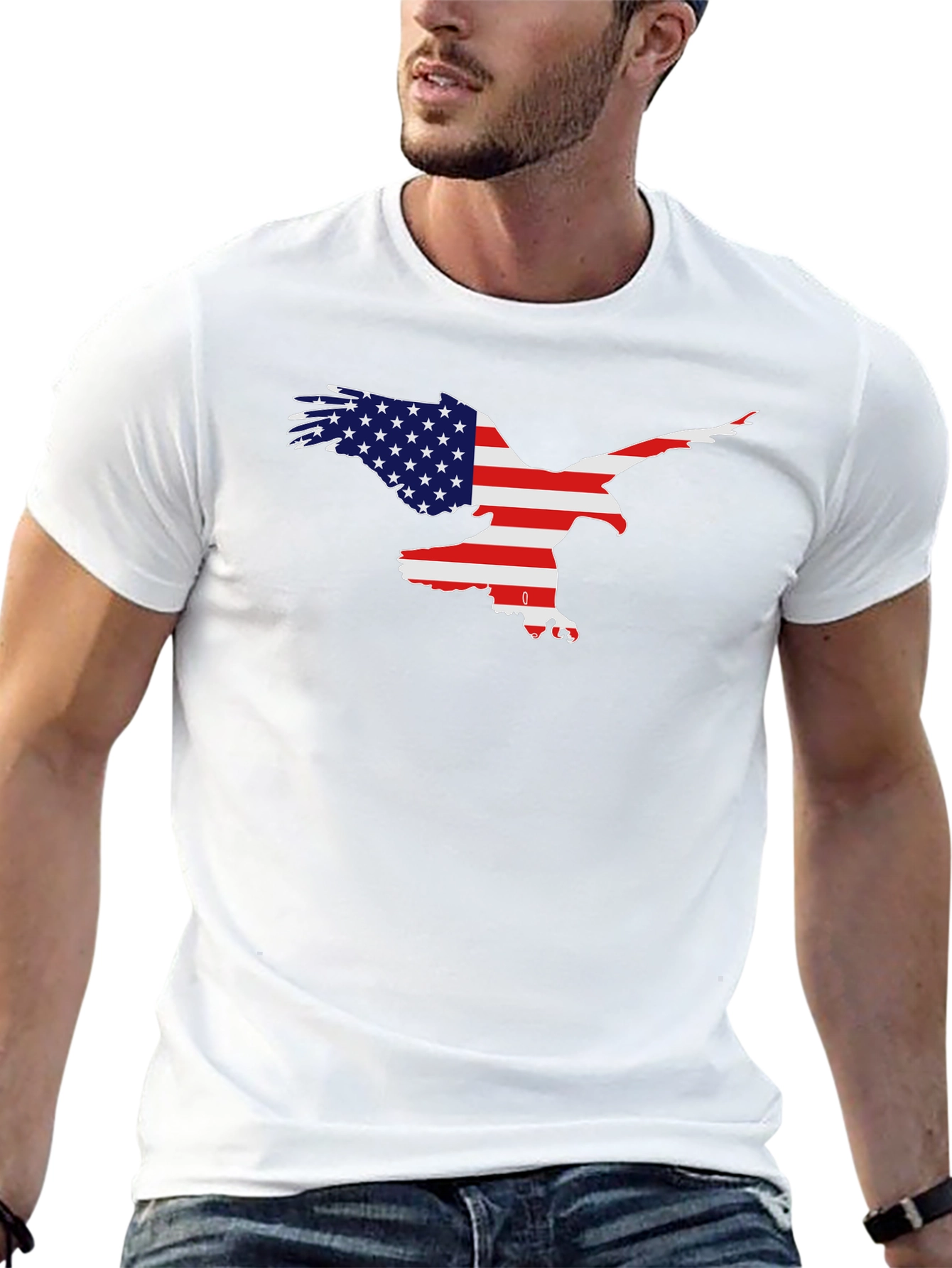 American Flag Eagle Graphic T-Shirt