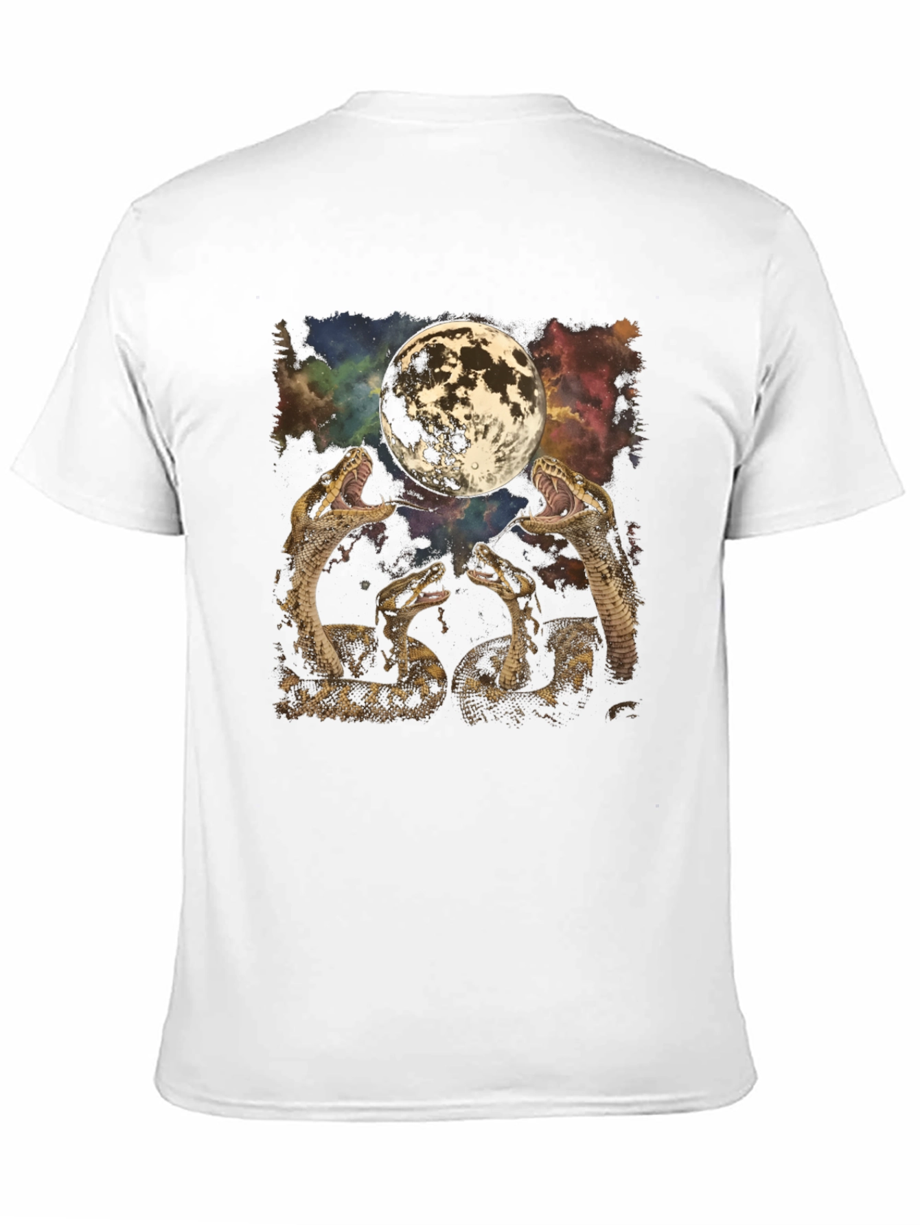 Snakes & Moon Graphic Tee - Mens Black T-Shirt