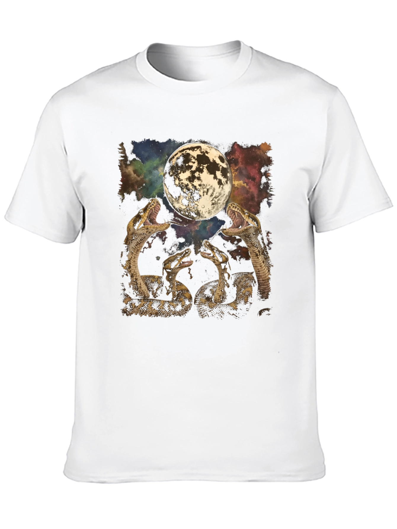 Snakes & Moon Graphic Tee - Mens Black T-Shirt