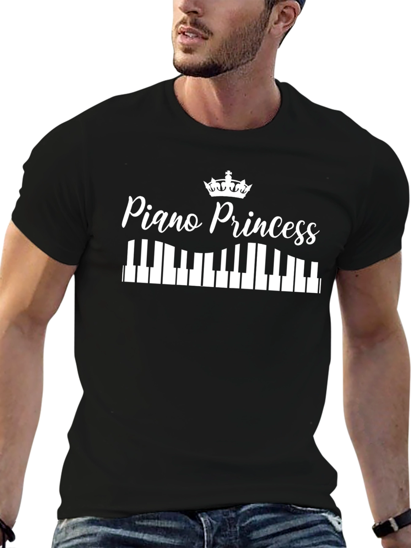 Piano Princess Black Graphic Tee Shirt