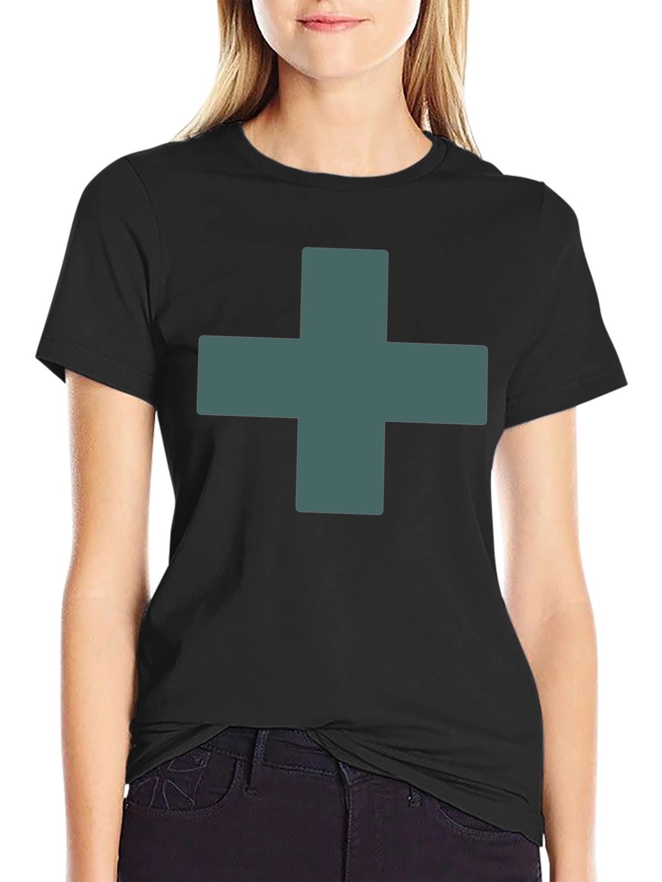 Plus Sign Black T-Shirt
