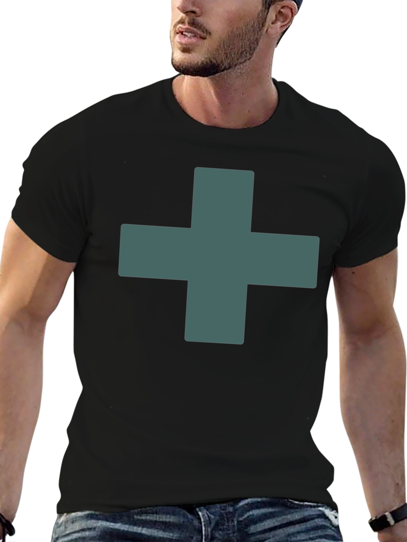 Plus Sign Black T-Shirt