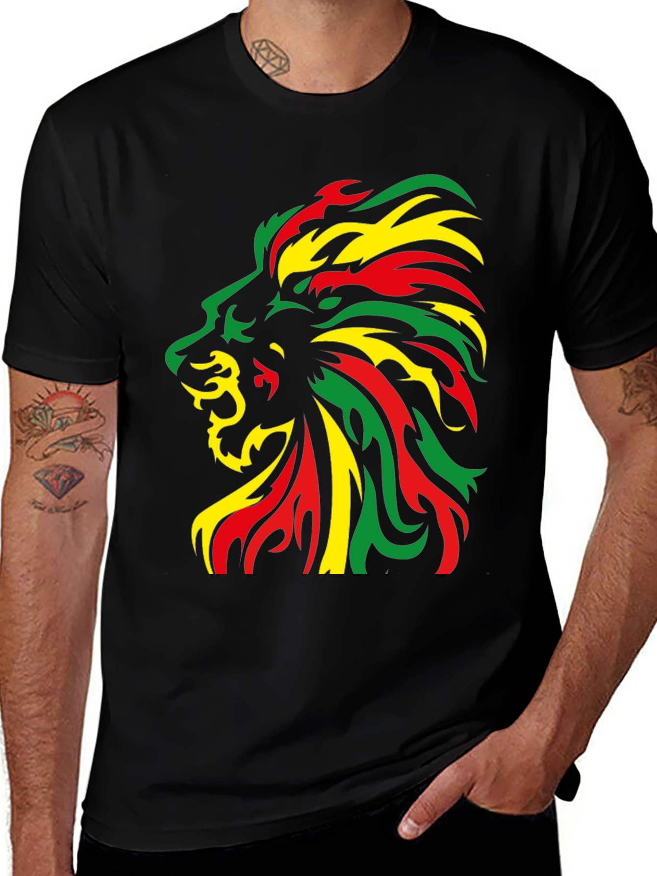 Rasta Lion Black T-Shirt