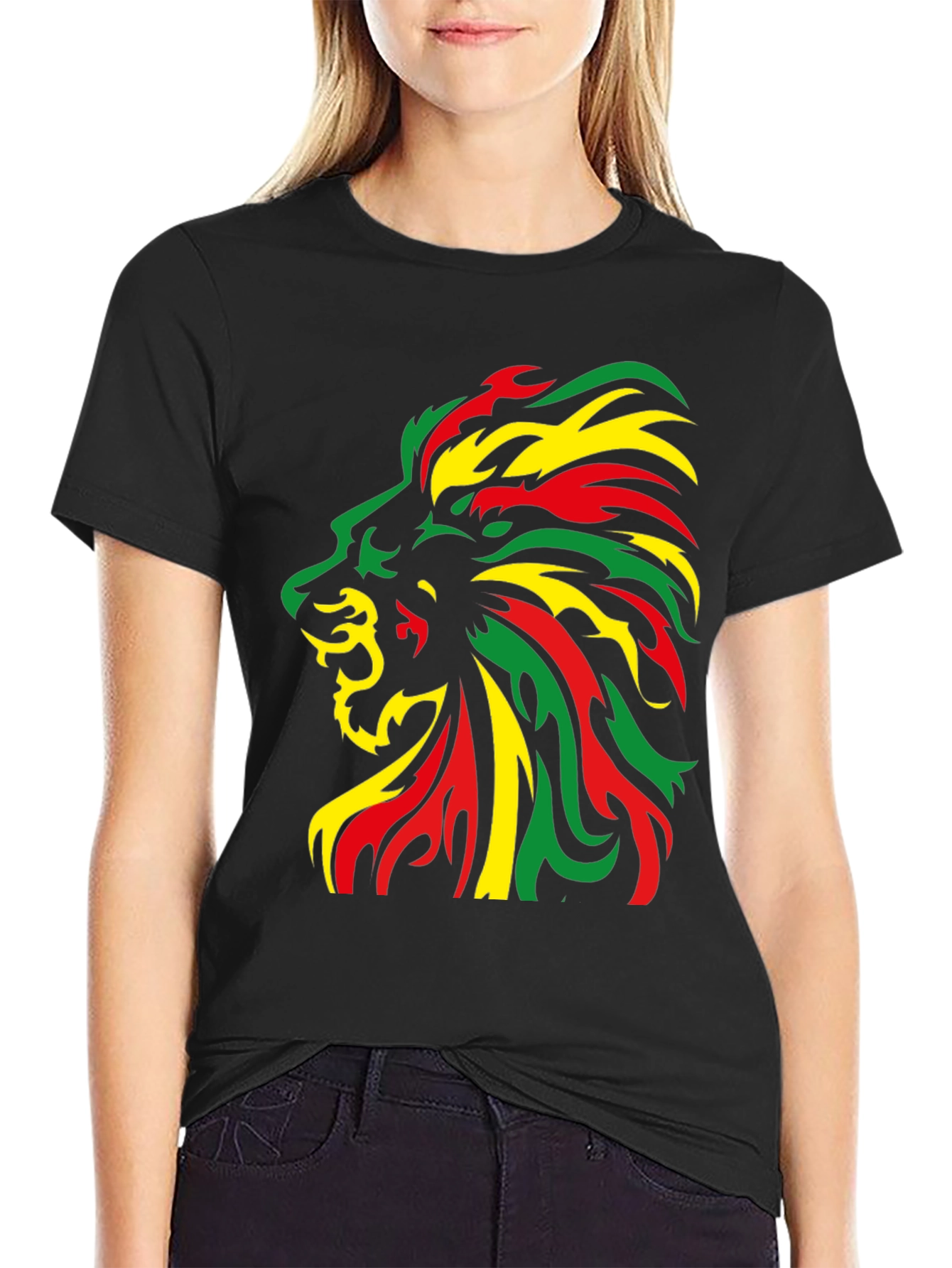 Rasta Lion Black T-Shirt