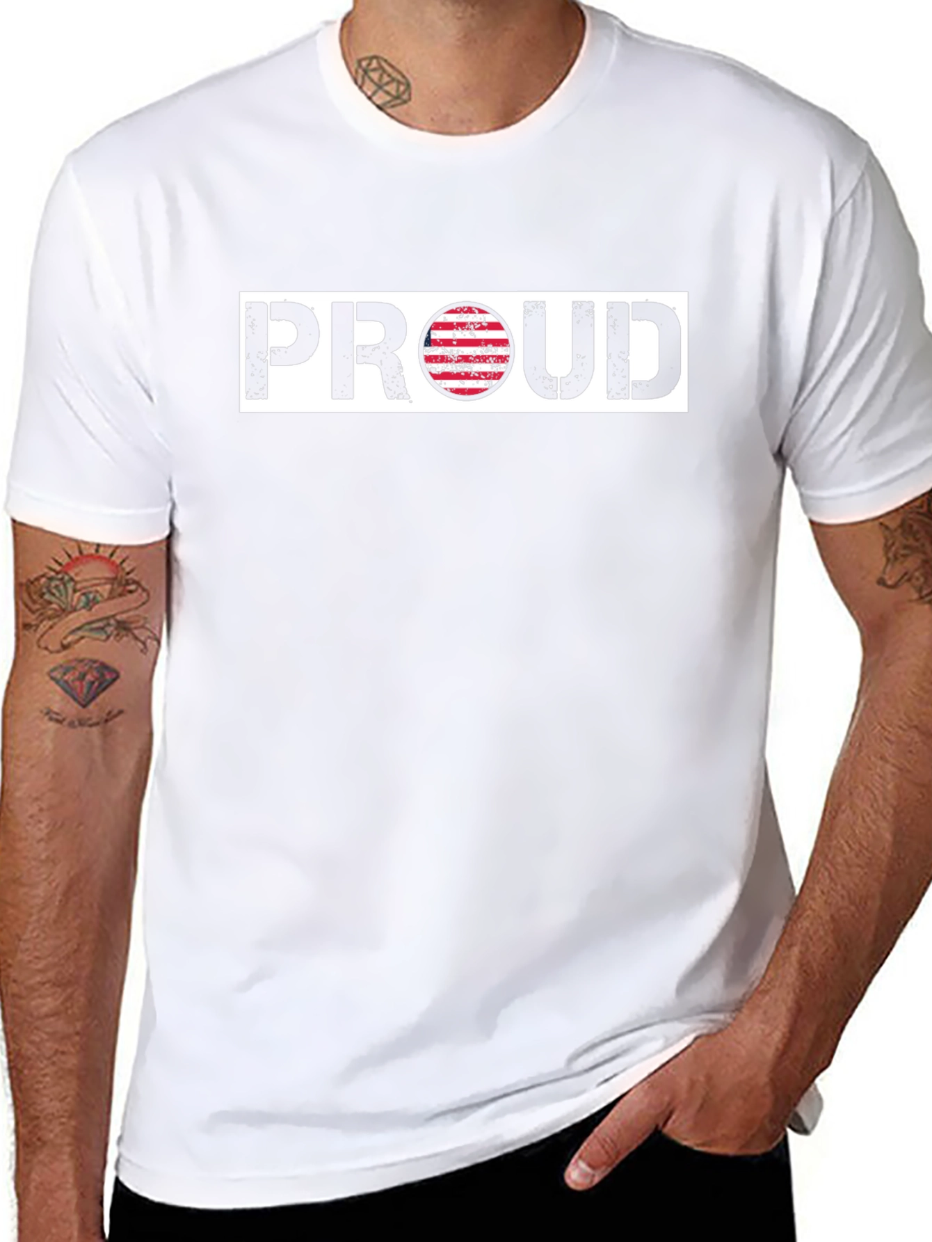 Proud Patriotic Graphic T-Shirt - Black Cotton Tee