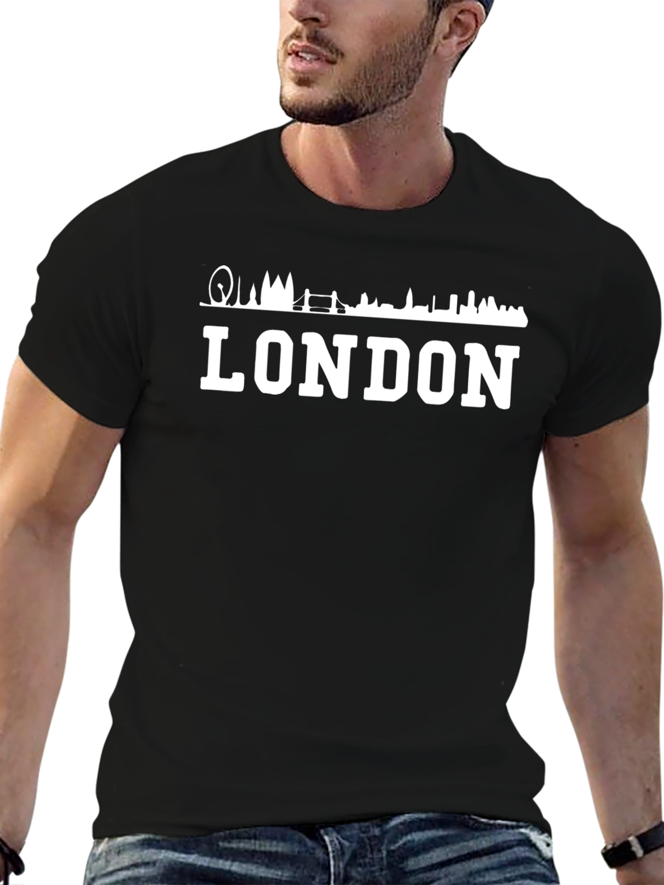 London Skyline Mens Black Graphic Tee