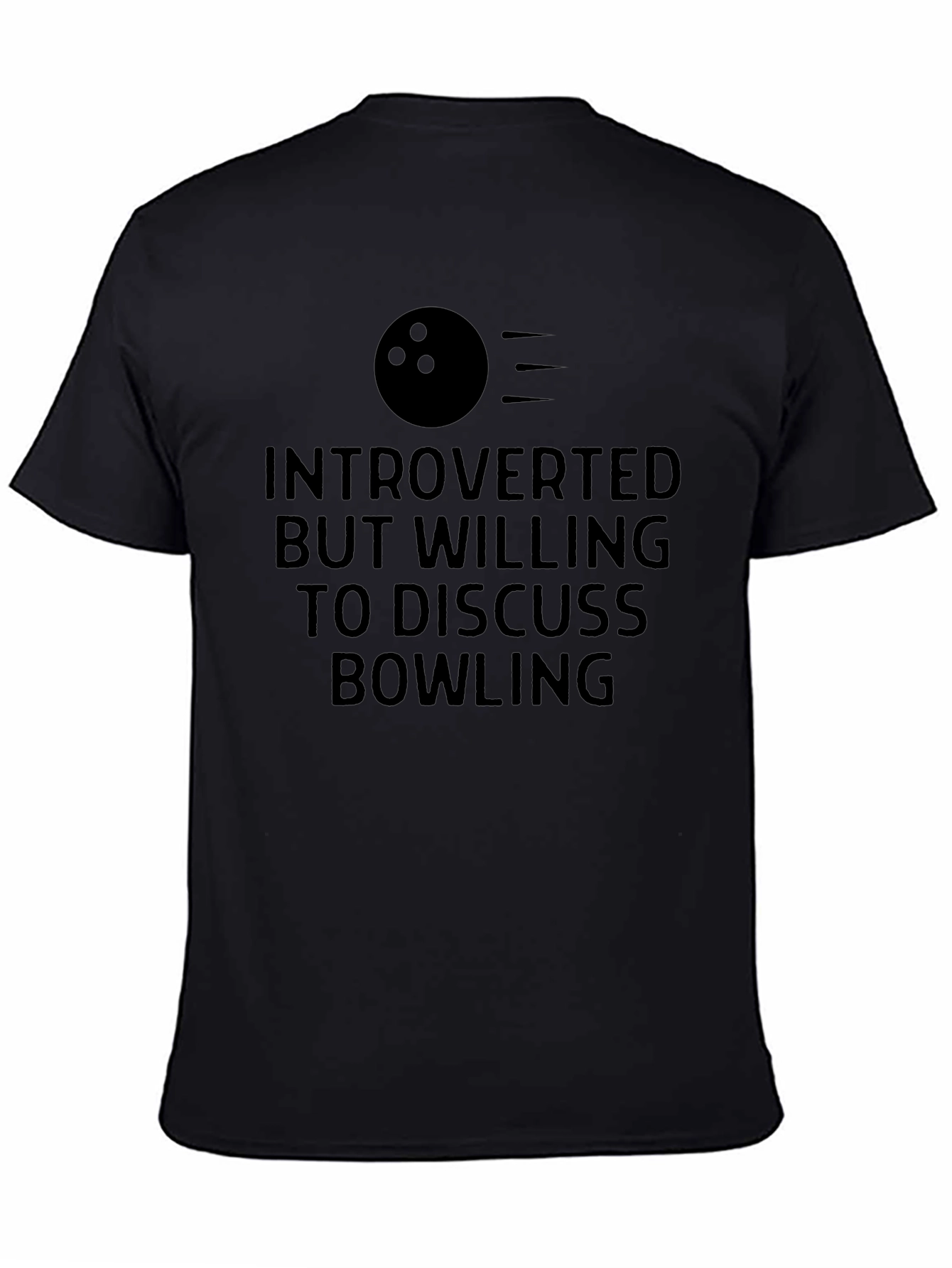 Introverted Bowling T-Shirt: Black Cotton Tee