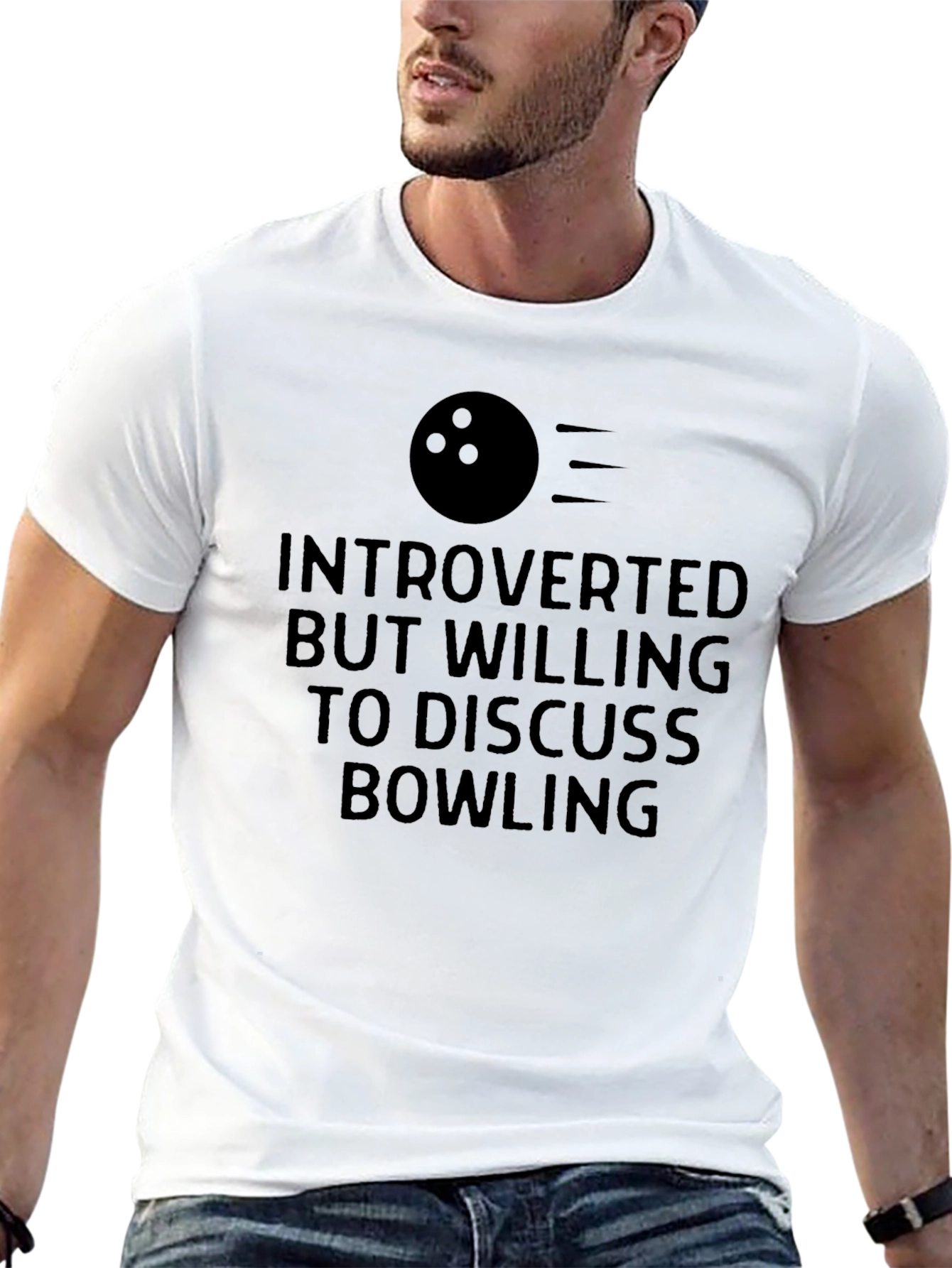 Introverted Bowling T-Shirt: Black Cotton Tee
