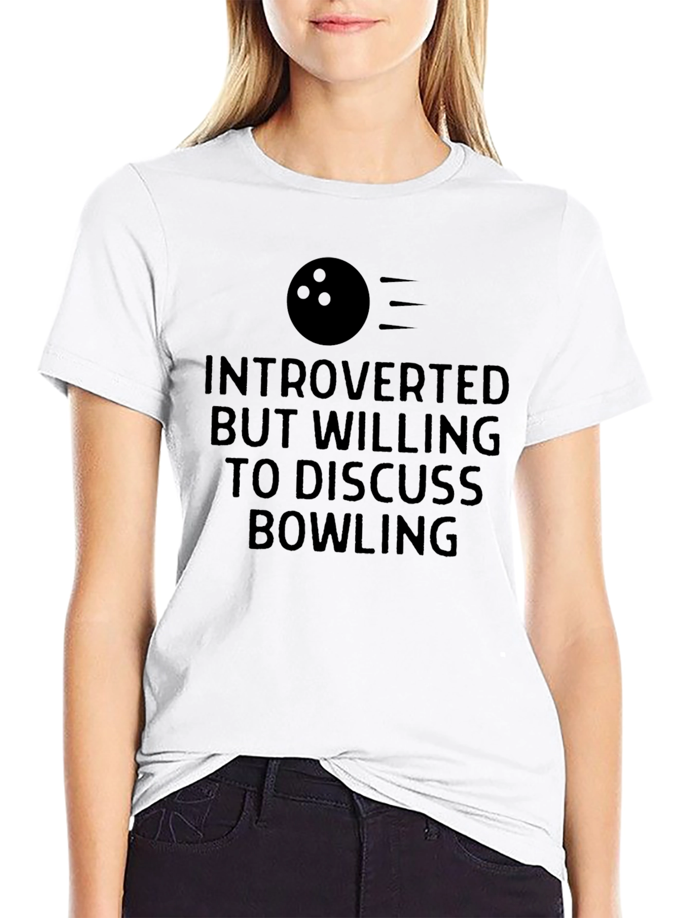 Introverted Bowling T-Shirt: Black Cotton Tee