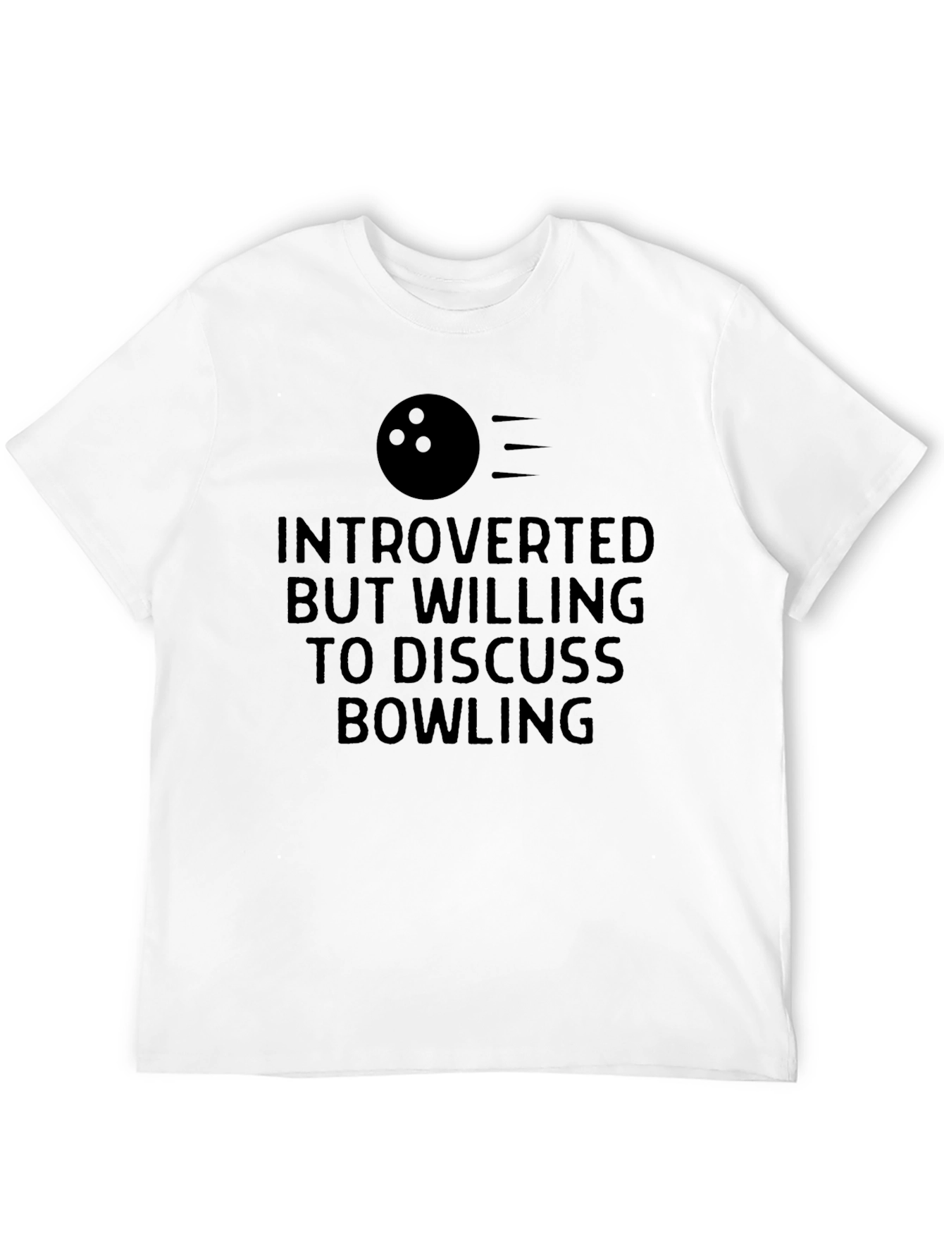 Introverted Bowling T-Shirt: Black Cotton Tee