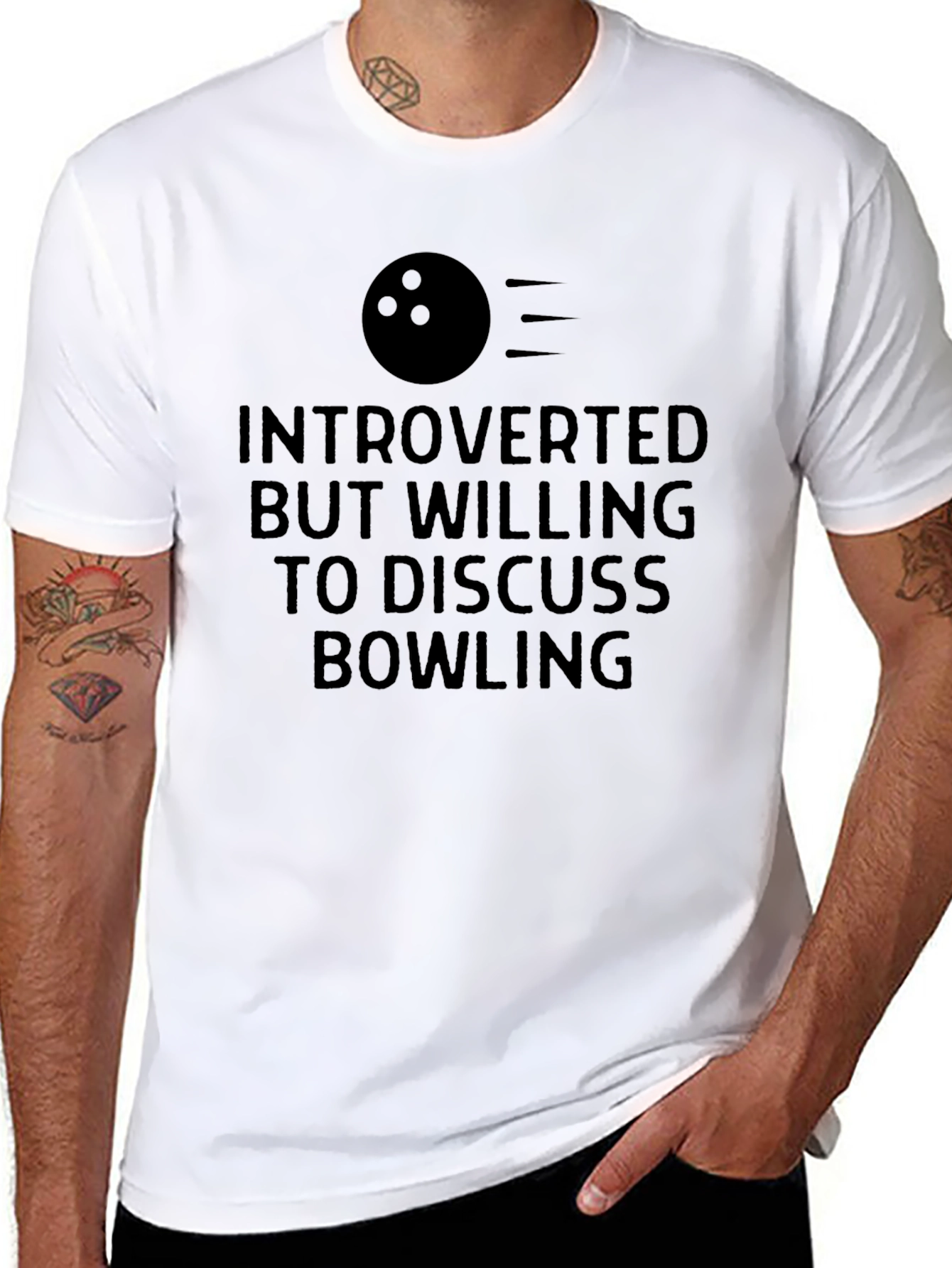 Introverted Bowling T-Shirt: Black Cotton Tee