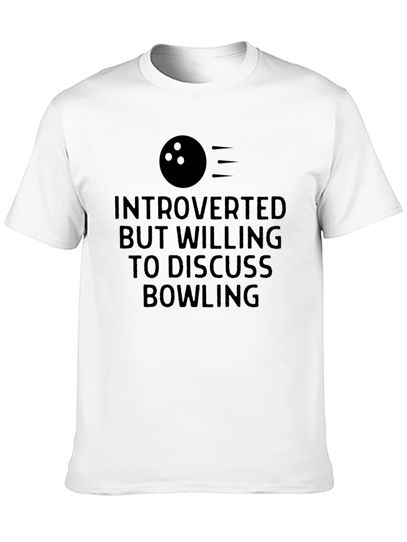 Introverted Bowling T-Shirt: Black Cotton Tee