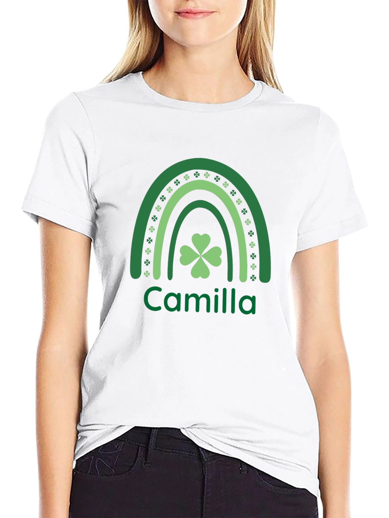 Camilla St. Patricks Day Rainbow Clover T-Shirt