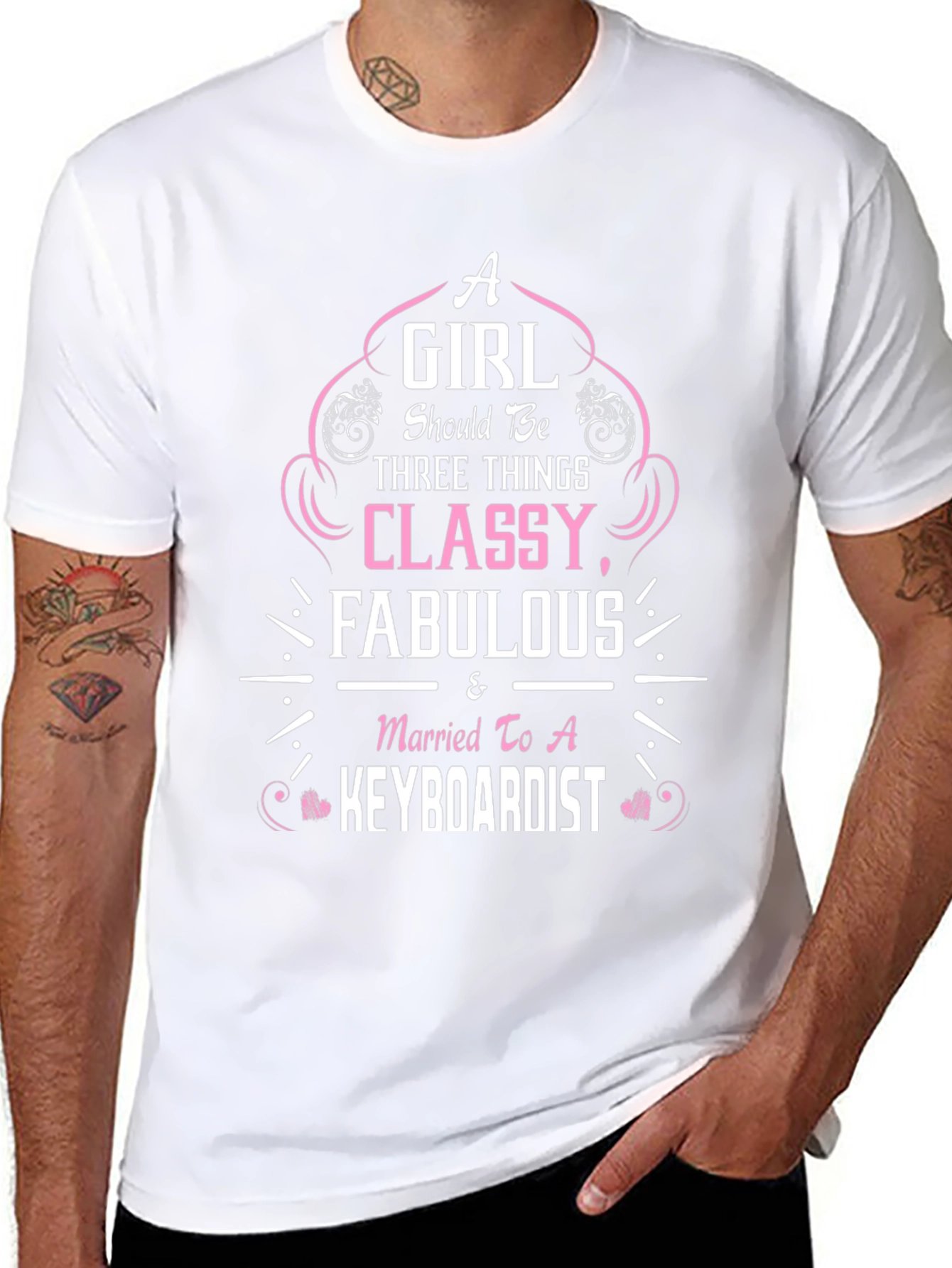 Classy Keyboardist Wife Black T-Shirt