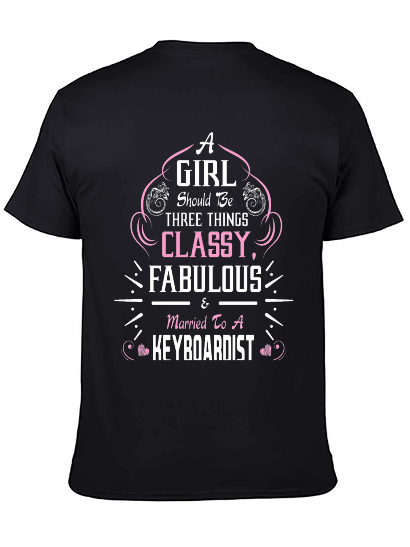 Classy Keyboardist Wife Black T-Shirt
