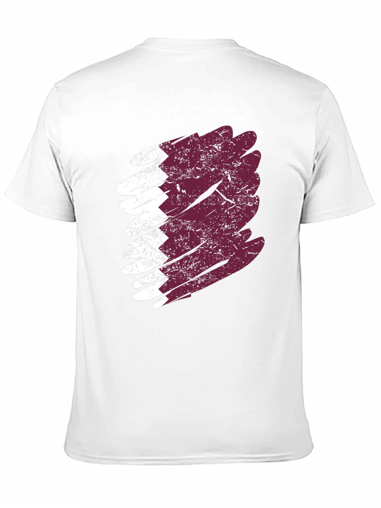 Qatar Flag Brush Stroke T-Shirt - Mens Black Tee