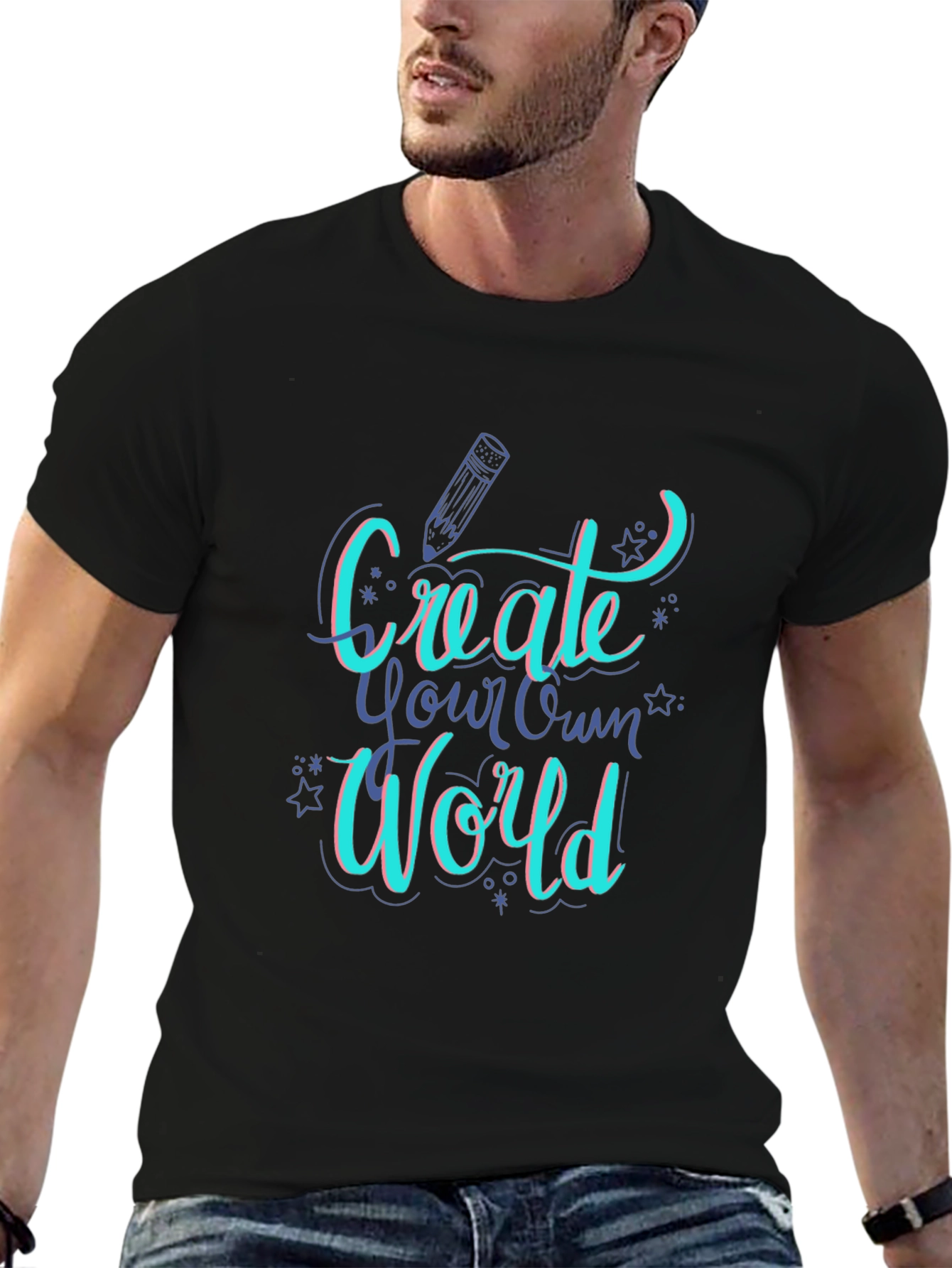 Create Your Own World Graphic Tee - Black