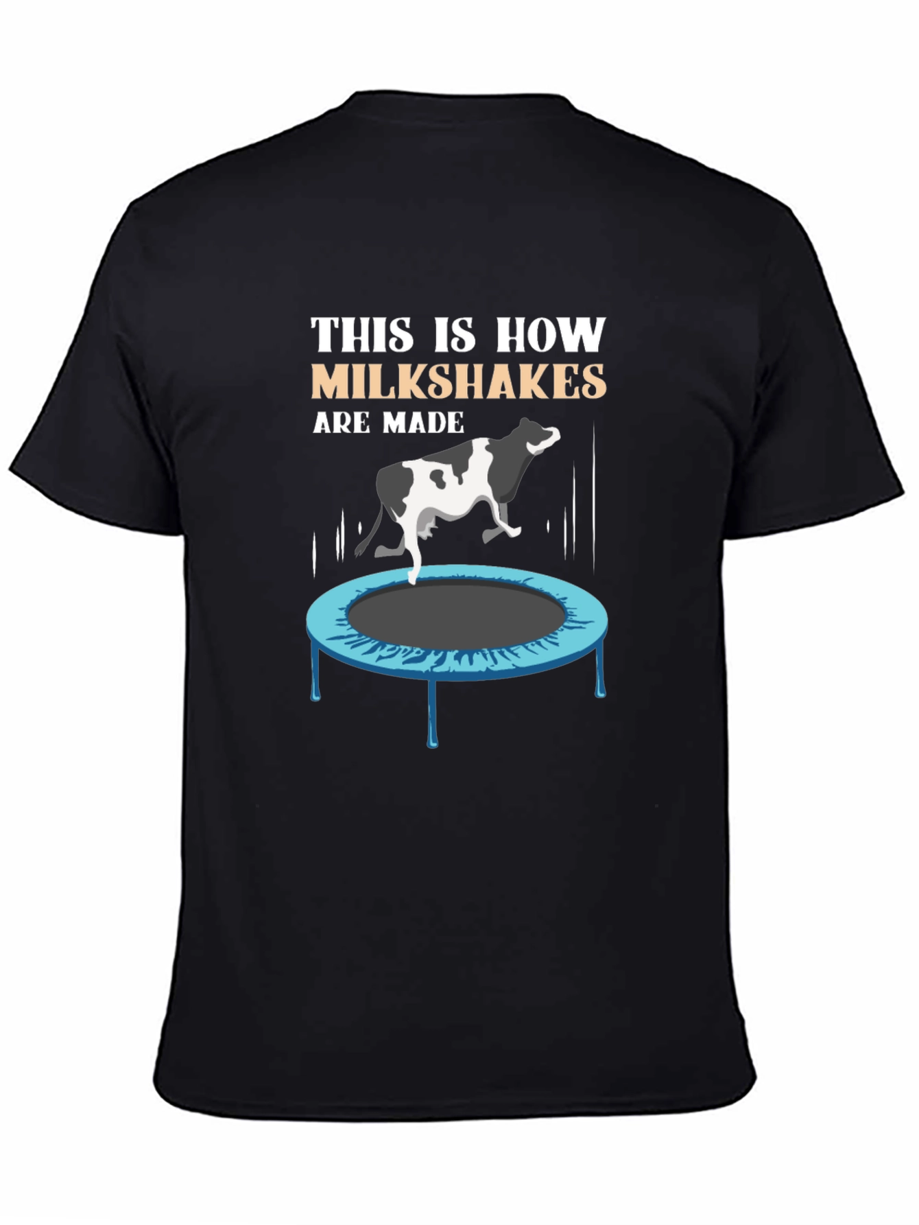 Funny Milkshake T-Shirt - Cow on Trampoline