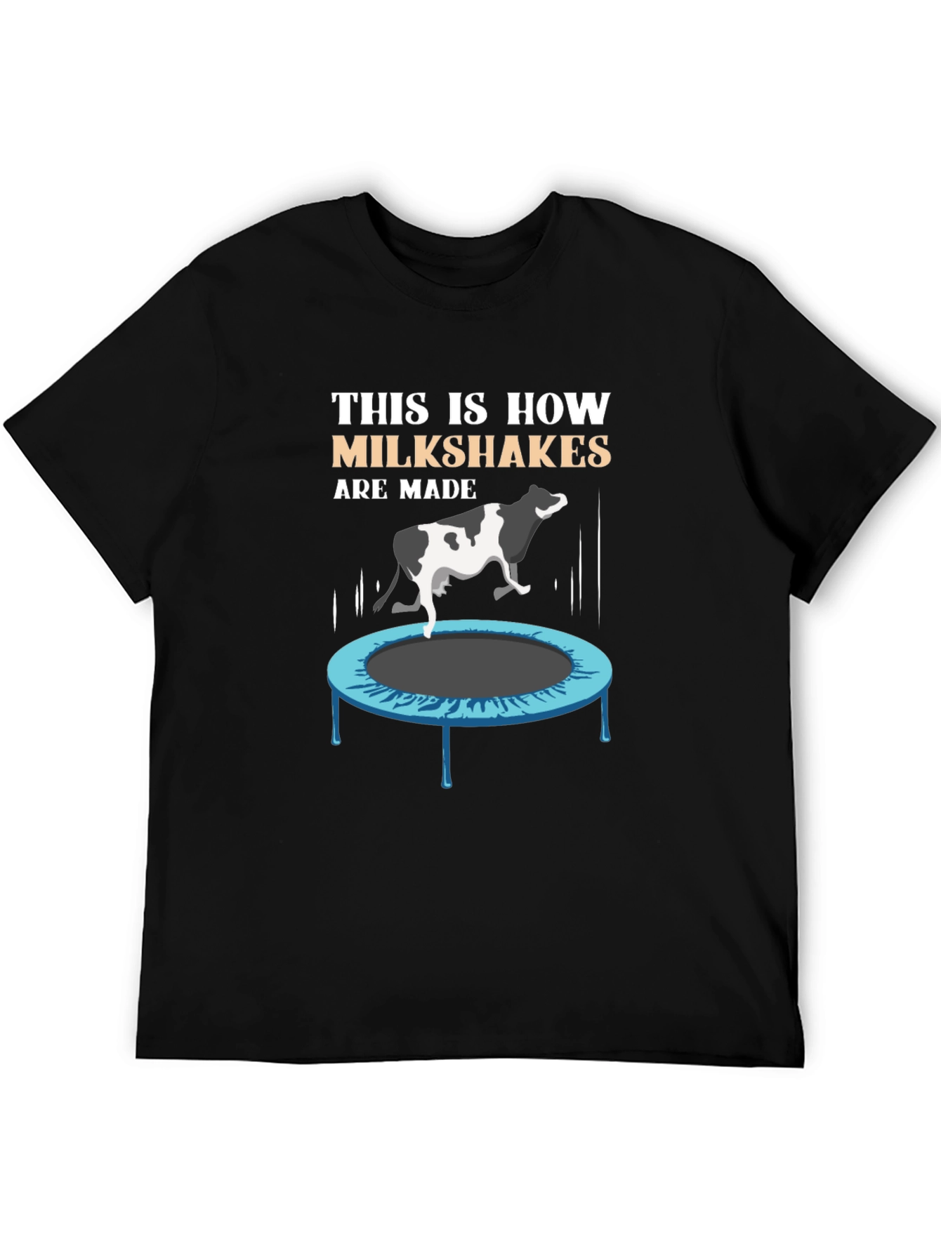 Funny Milkshake T-Shirt - Cow on Trampoline