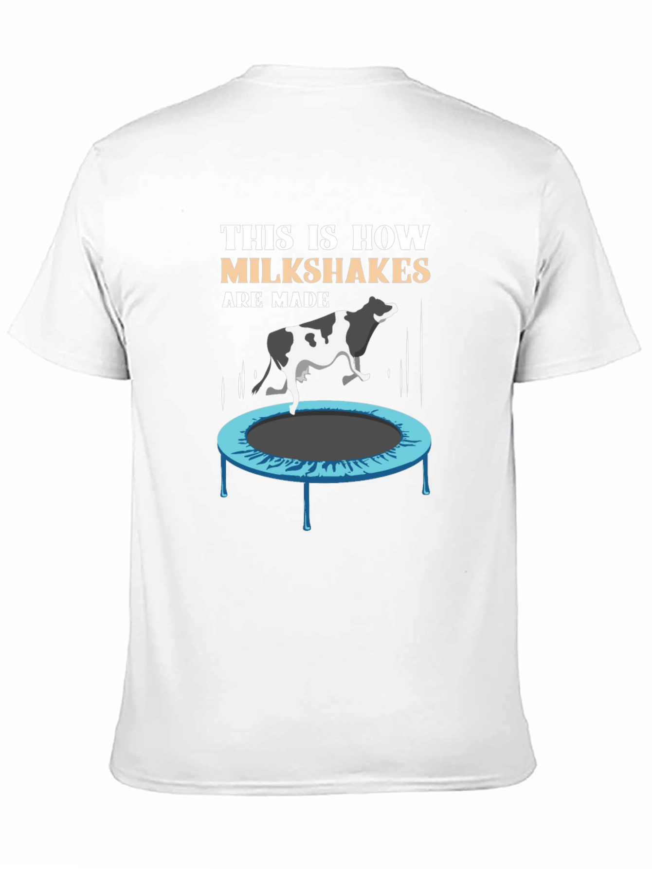 Funny Milkshake T-Shirt - Cow on Trampoline