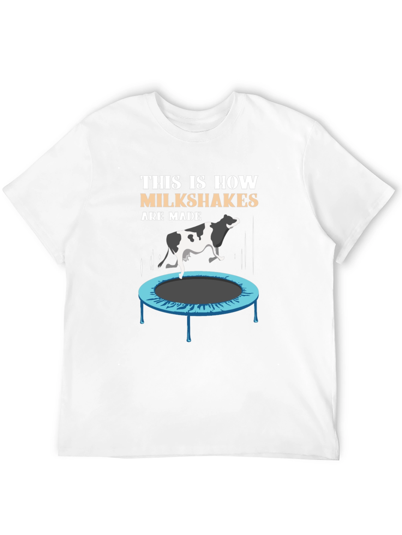 Funny Milkshake T-Shirt - Cow on Trampoline