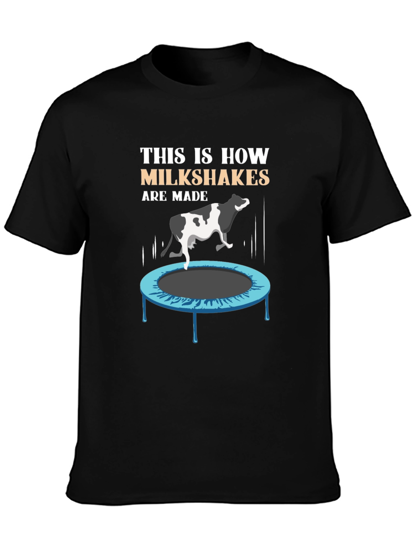 Funny Milkshake T-Shirt - Cow on Trampoline