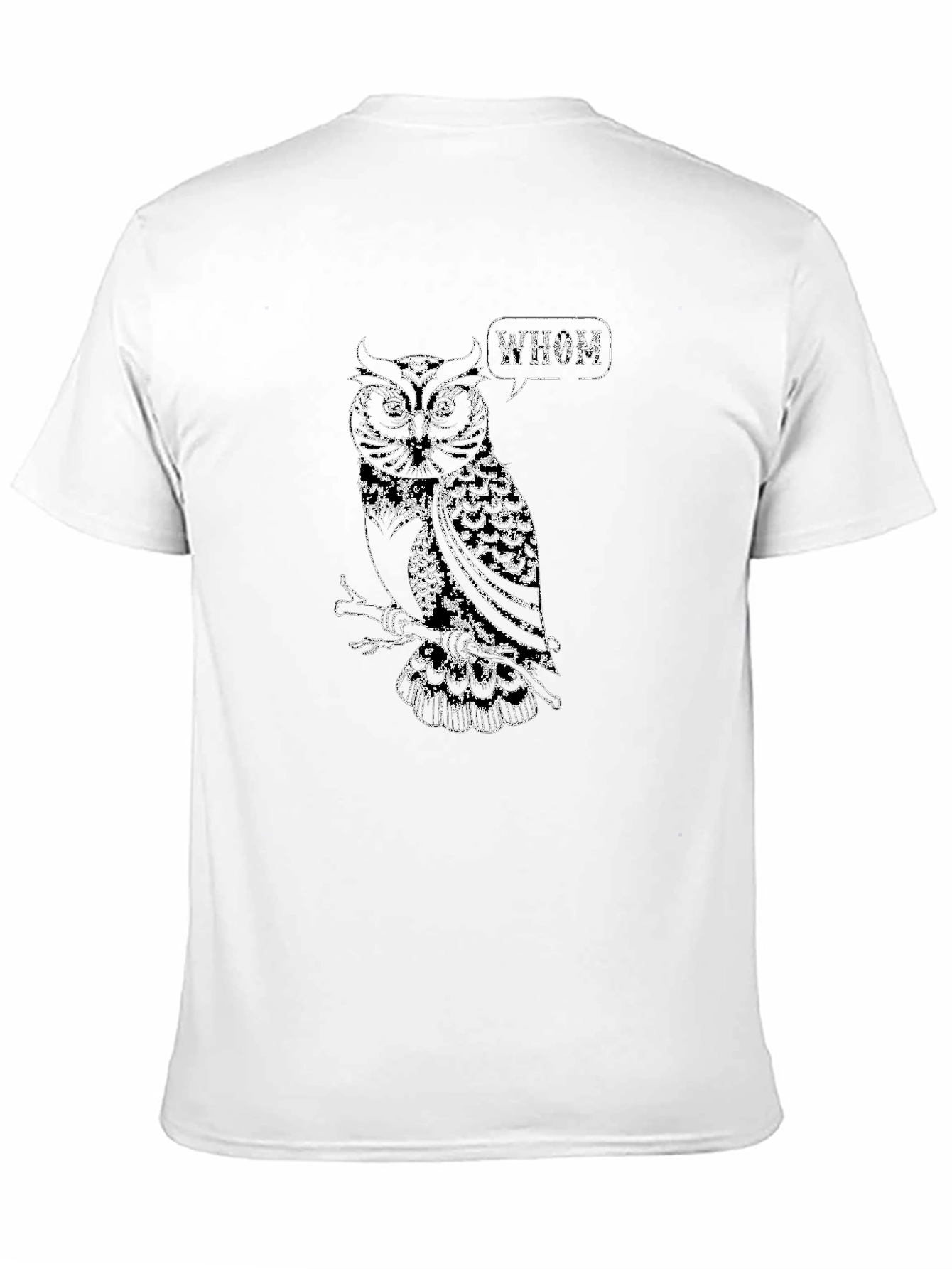 Owl Whom T-Shirt - Black Cotton Tee