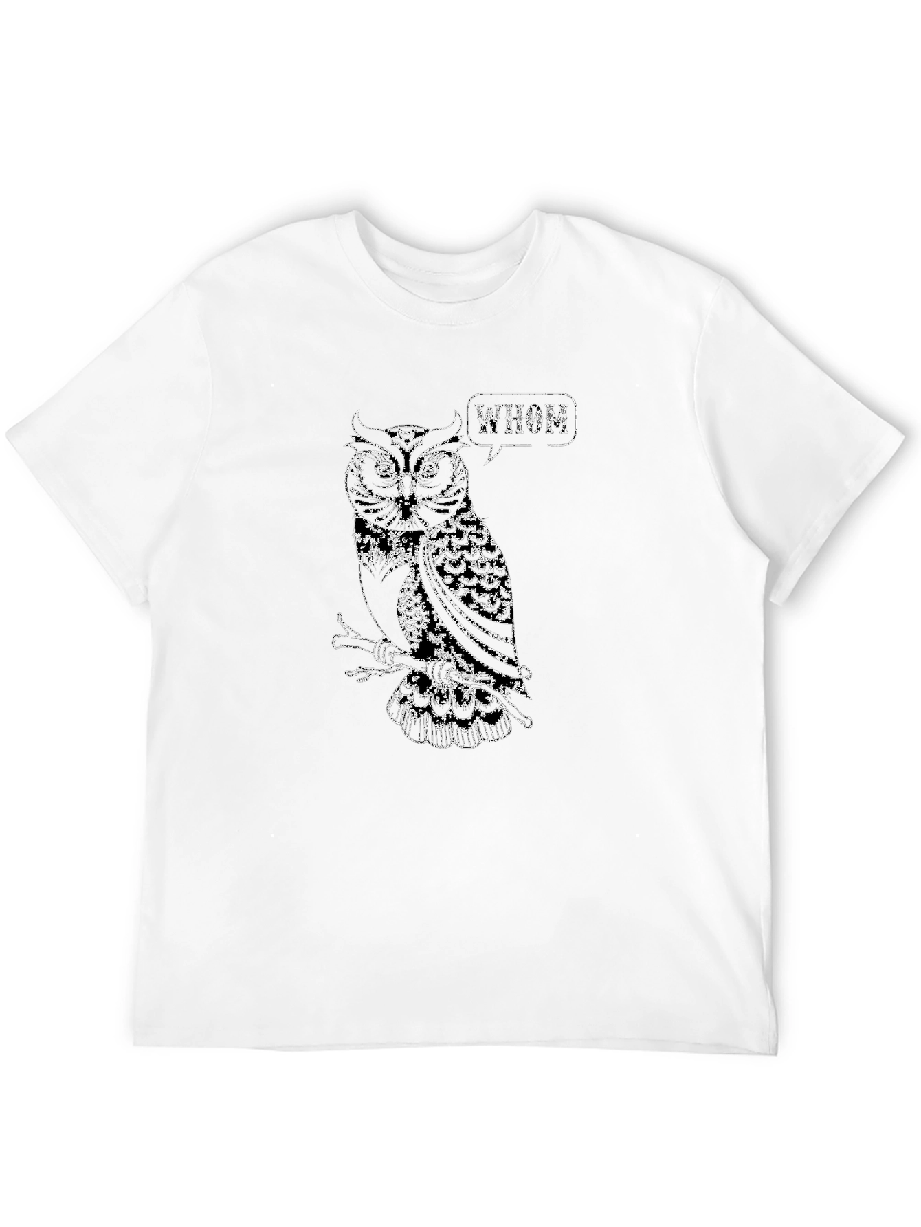 Owl Whom T-Shirt - Black Cotton Tee