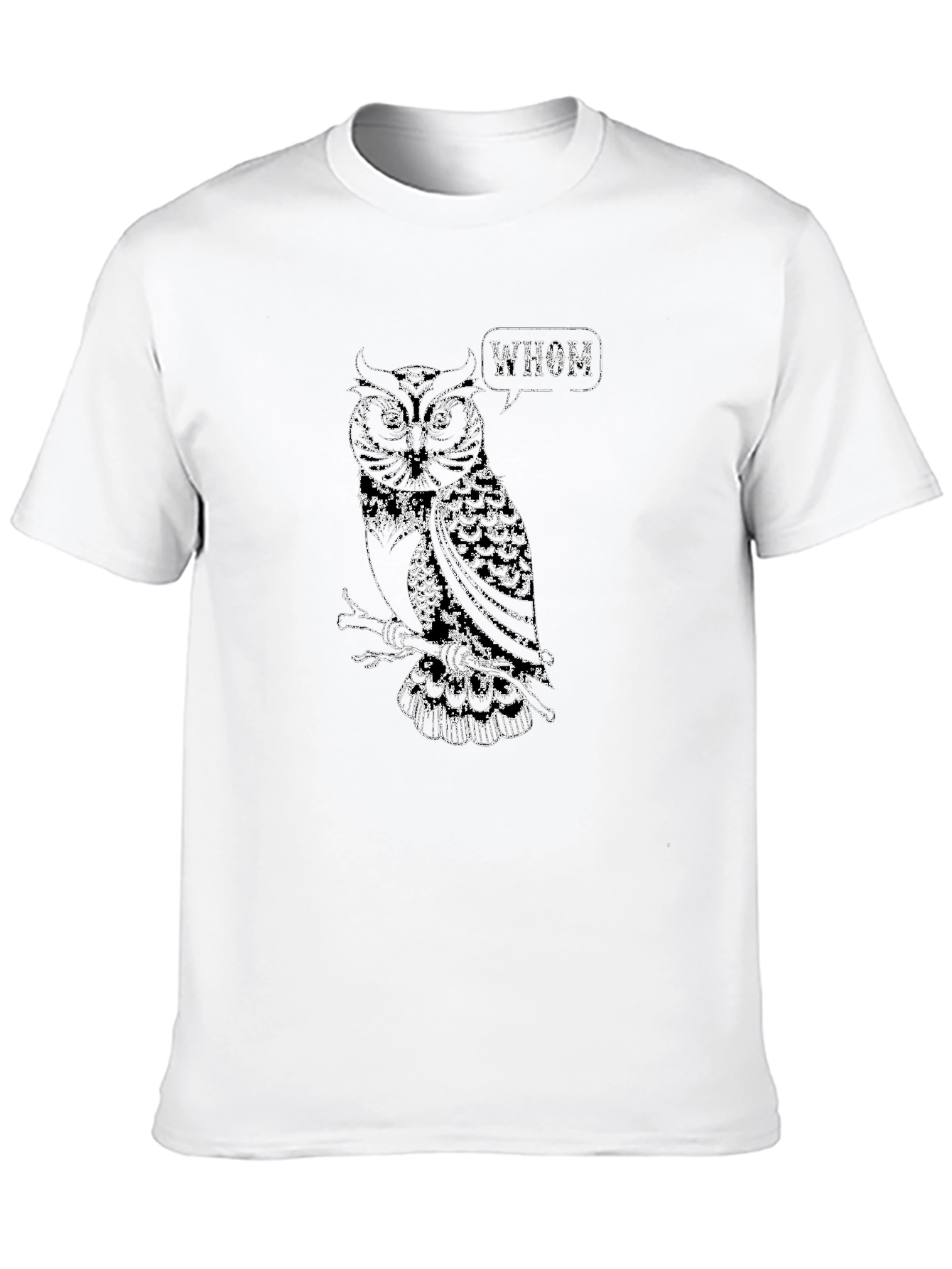 Owl Whom T-Shirt - Black Cotton Tee