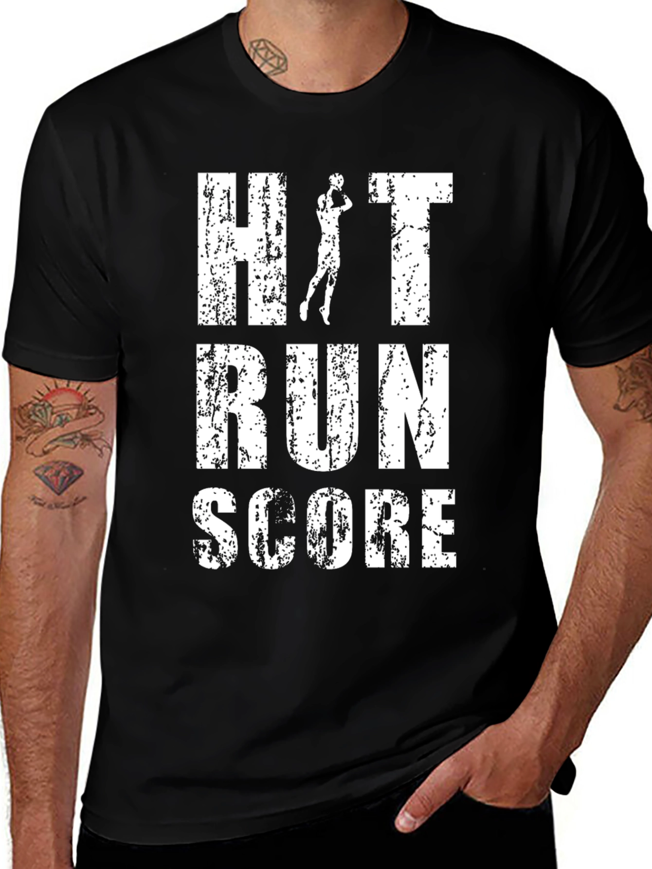 Hit Run Score Baseball T-Shirt