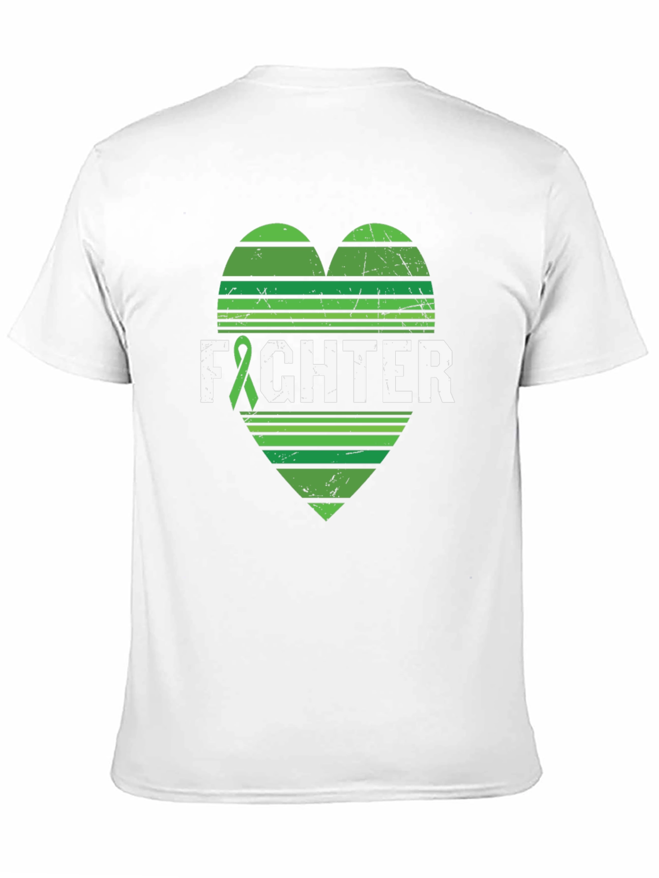 Fighter T-Shirt Green Ribbon Heart Tee