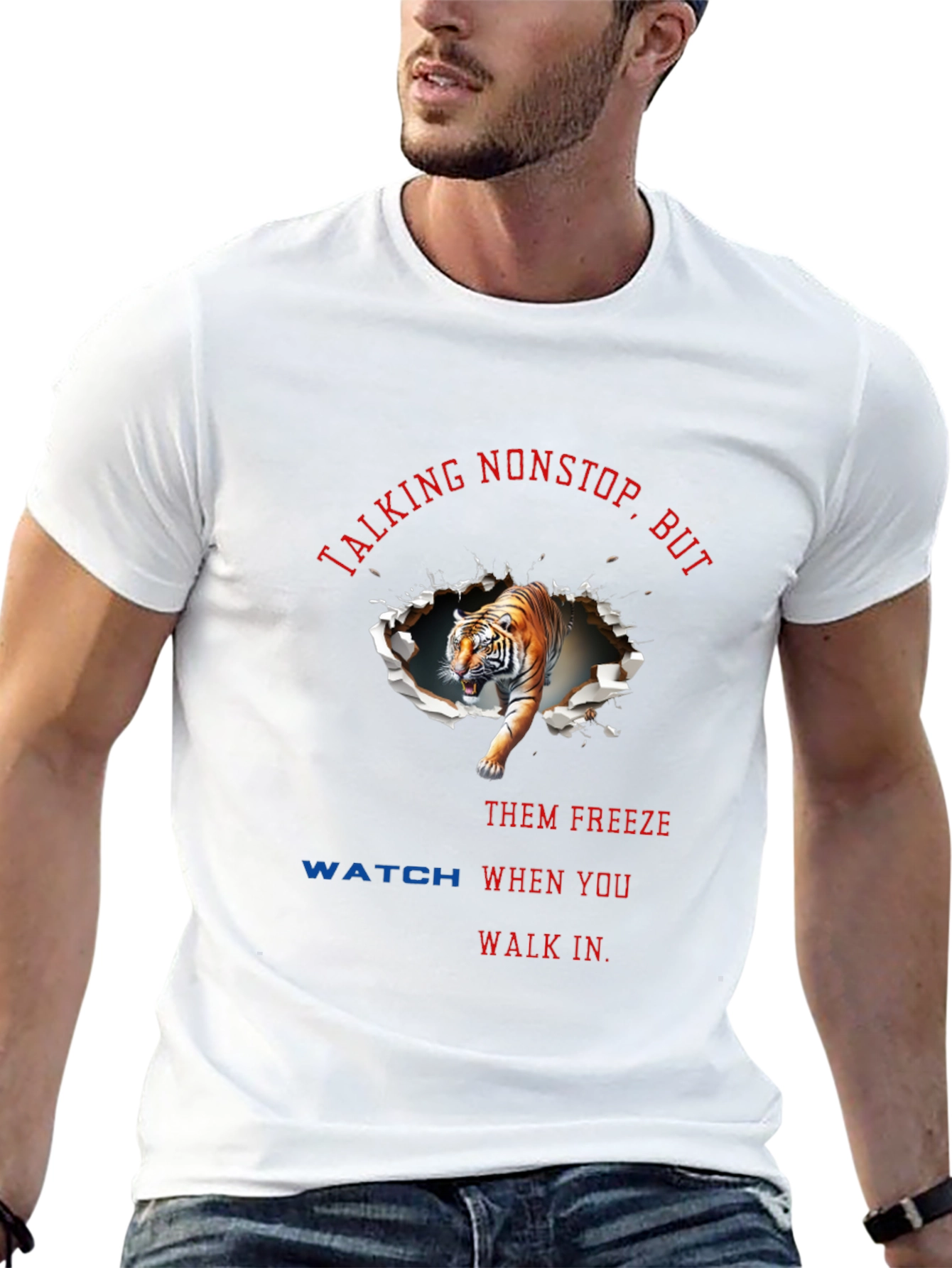 Talking Nonstop Tiger Graphic T-Shirt