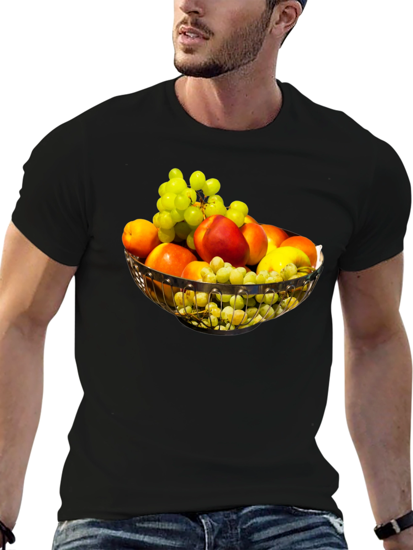 Fruit Bowl Graphic Tee - Stylish Black T-Shirt