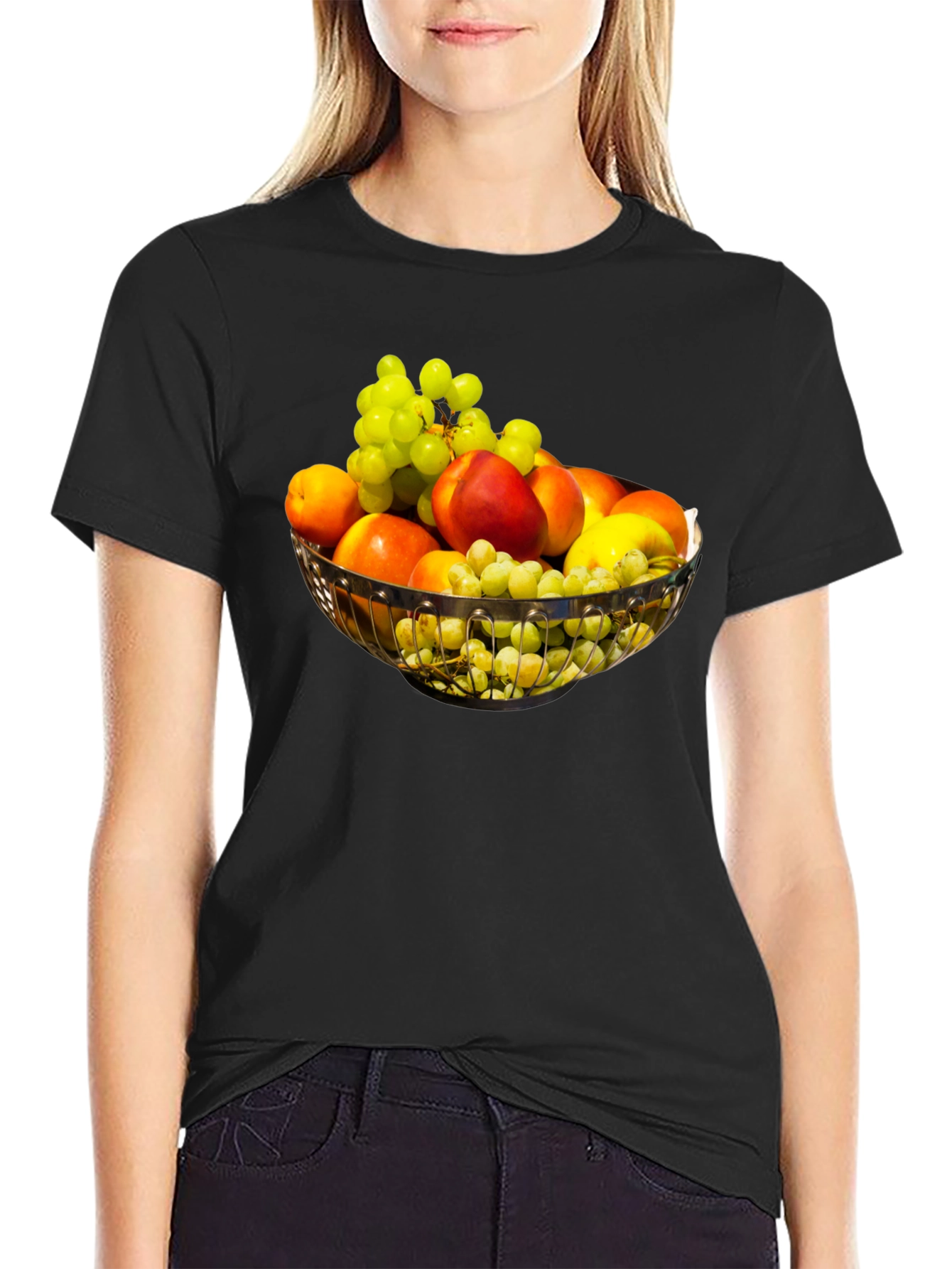 Fruit Bowl Graphic Tee - Stylish Black T-Shirt
