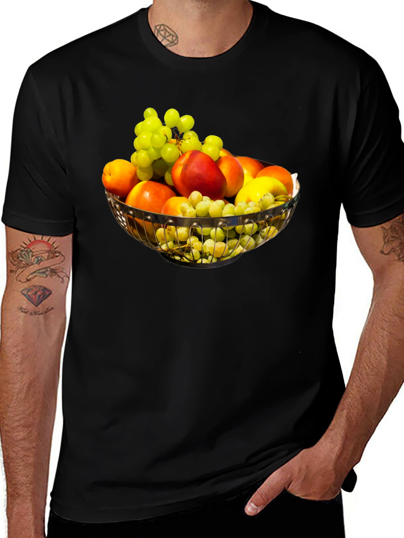 Fruit Bowl Graphic Tee - Stylish Black T-Shirt