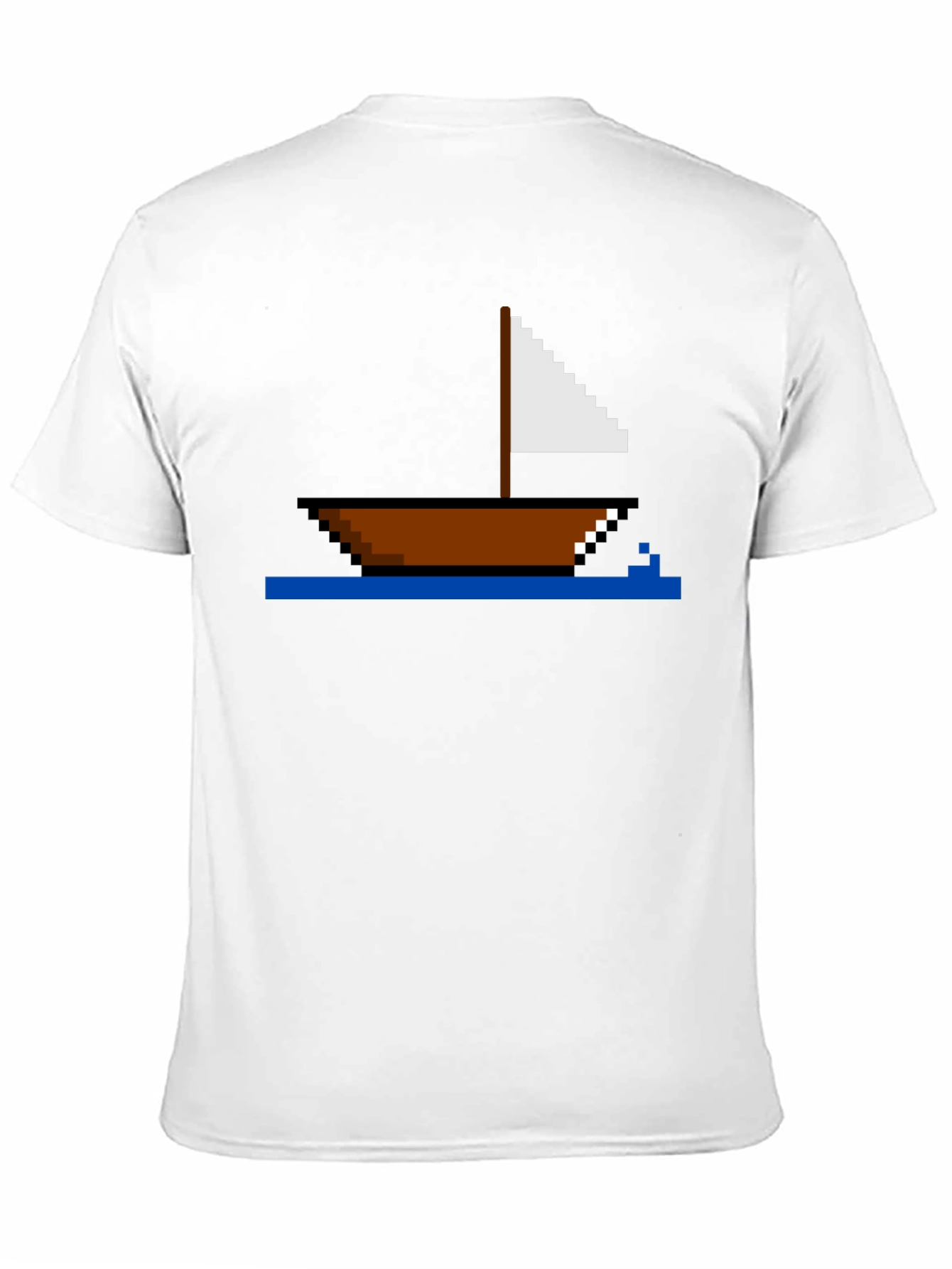 Pixel Art Sailboat T-Shirt - Retro Nautical Tee