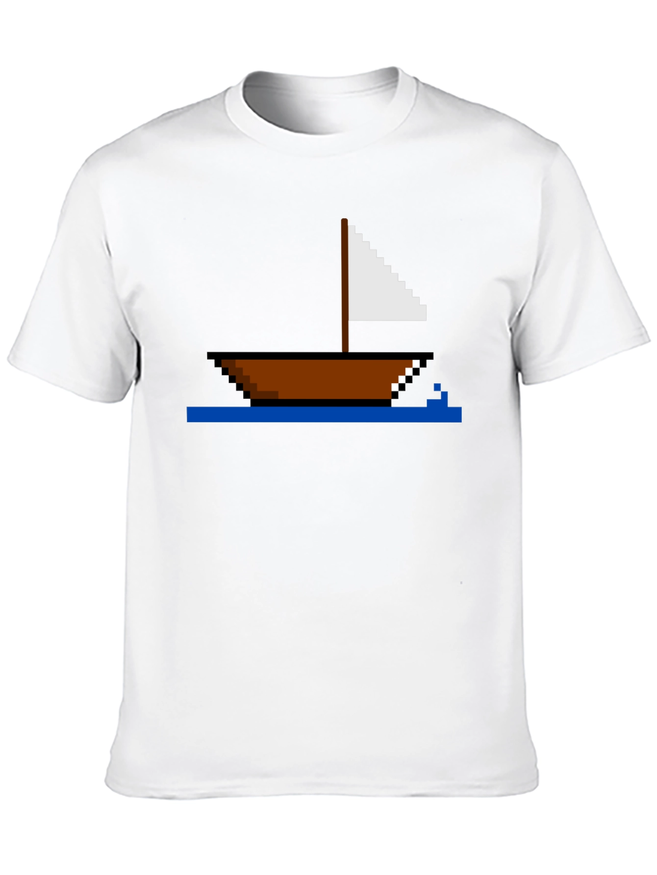 Pixel Art Sailboat T-Shirt - Retro Nautical Tee