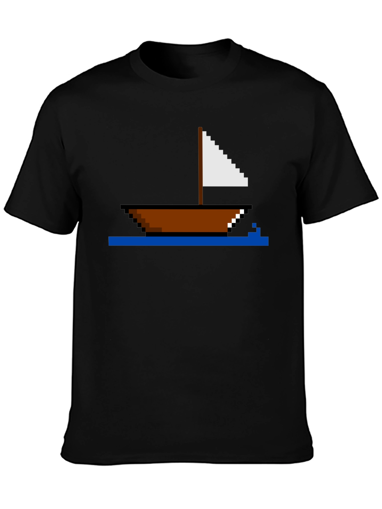 Pixel Art Sailboat T-Shirt - Retro Nautical Tee
